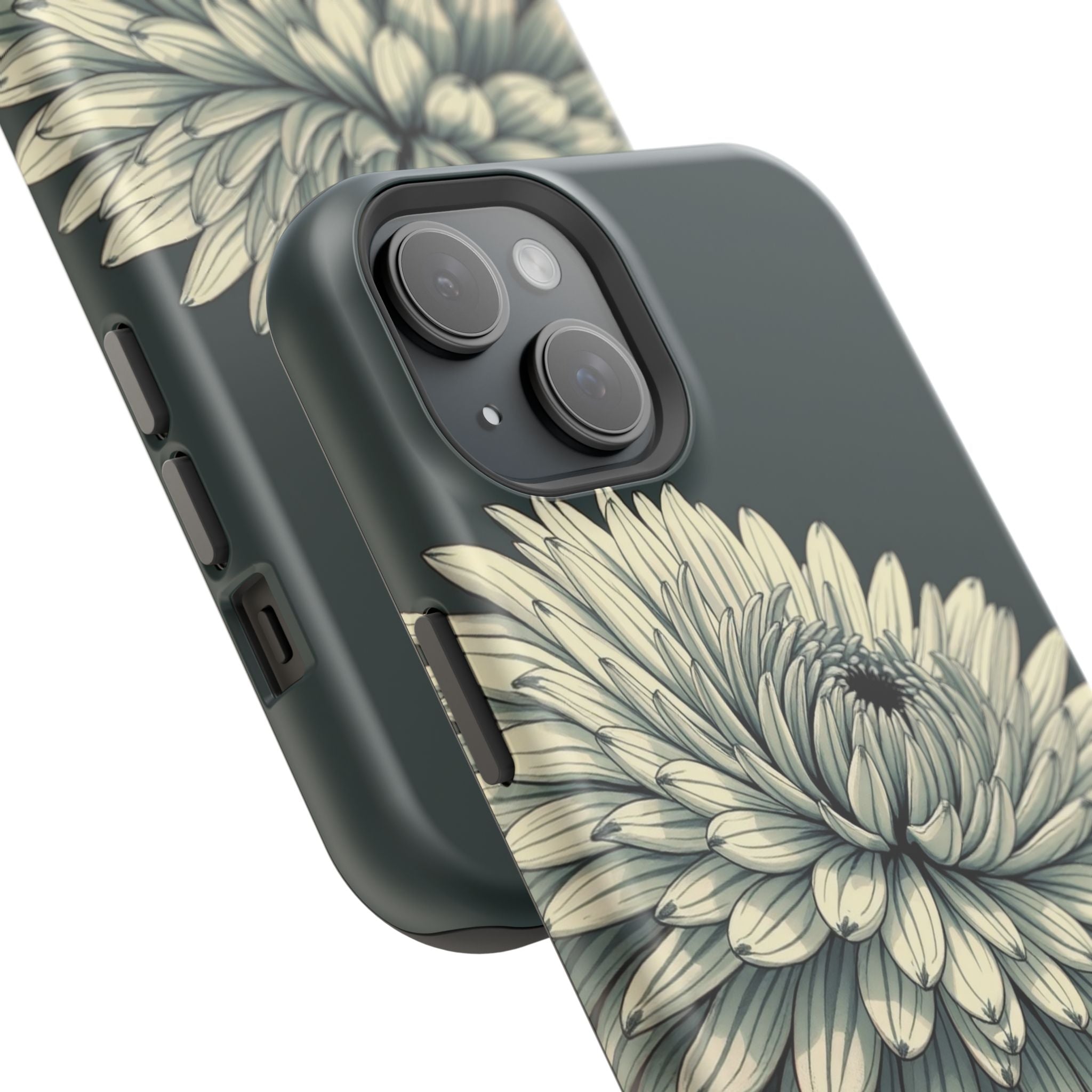 iPhone Chrysanthemum Classic Dark Gothic Ink Carry Case Slim Snap Case · iPhone