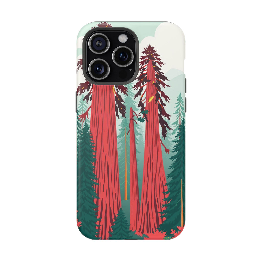iPhone Teal And Coral Redwood Forest Slim Everyday Designer Case · iPhone Case