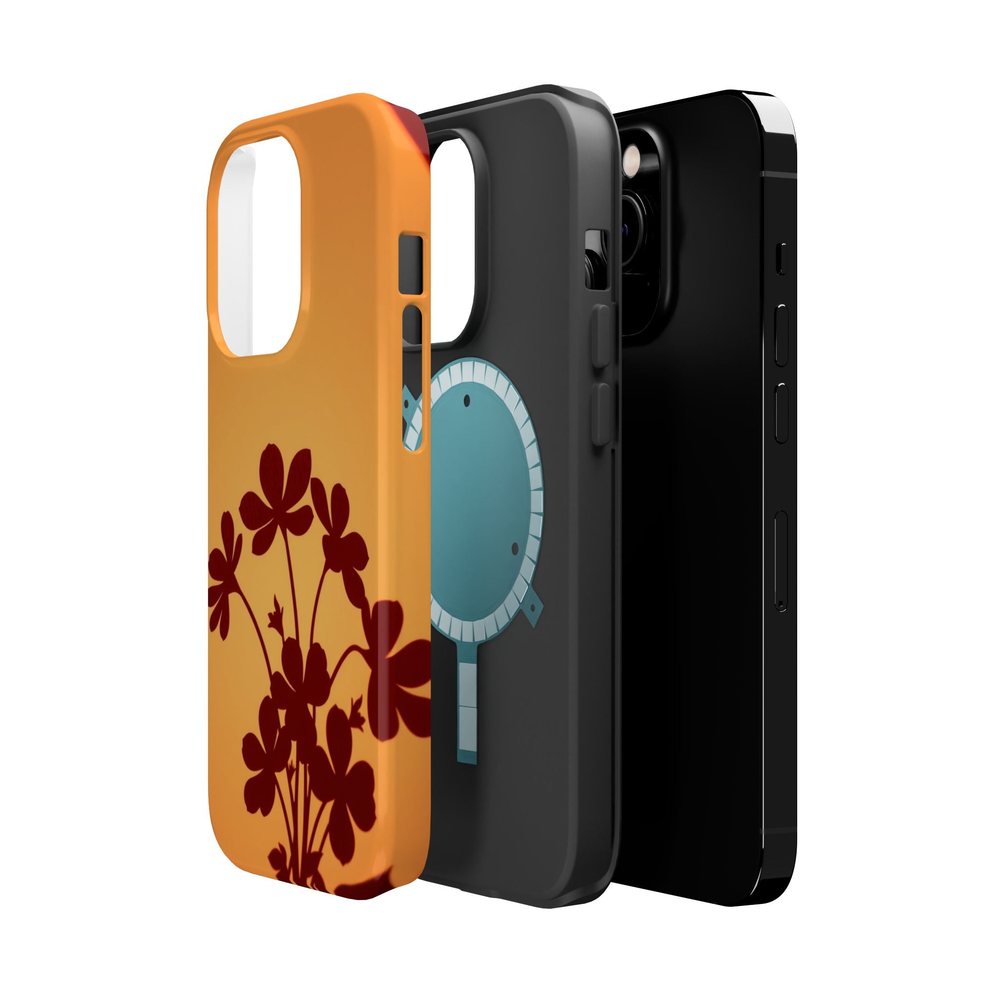 iPhone Floral Silhouette Electric Art Slim Everyday Designer Case · iPhone Case