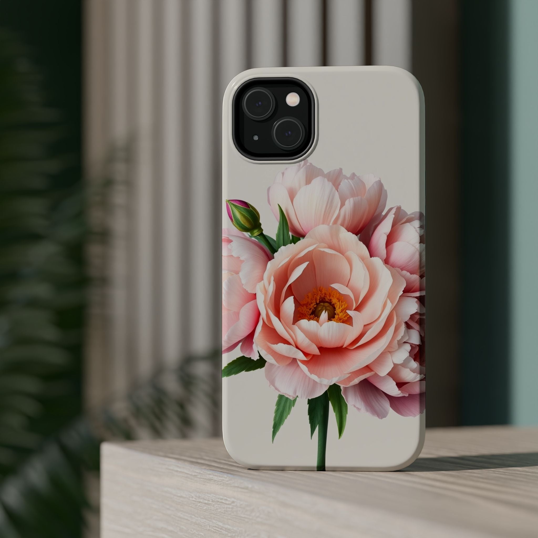 iPhone Serene Peony Bouquet Design Bold Modern Everyday Snap Case · iPhone Case