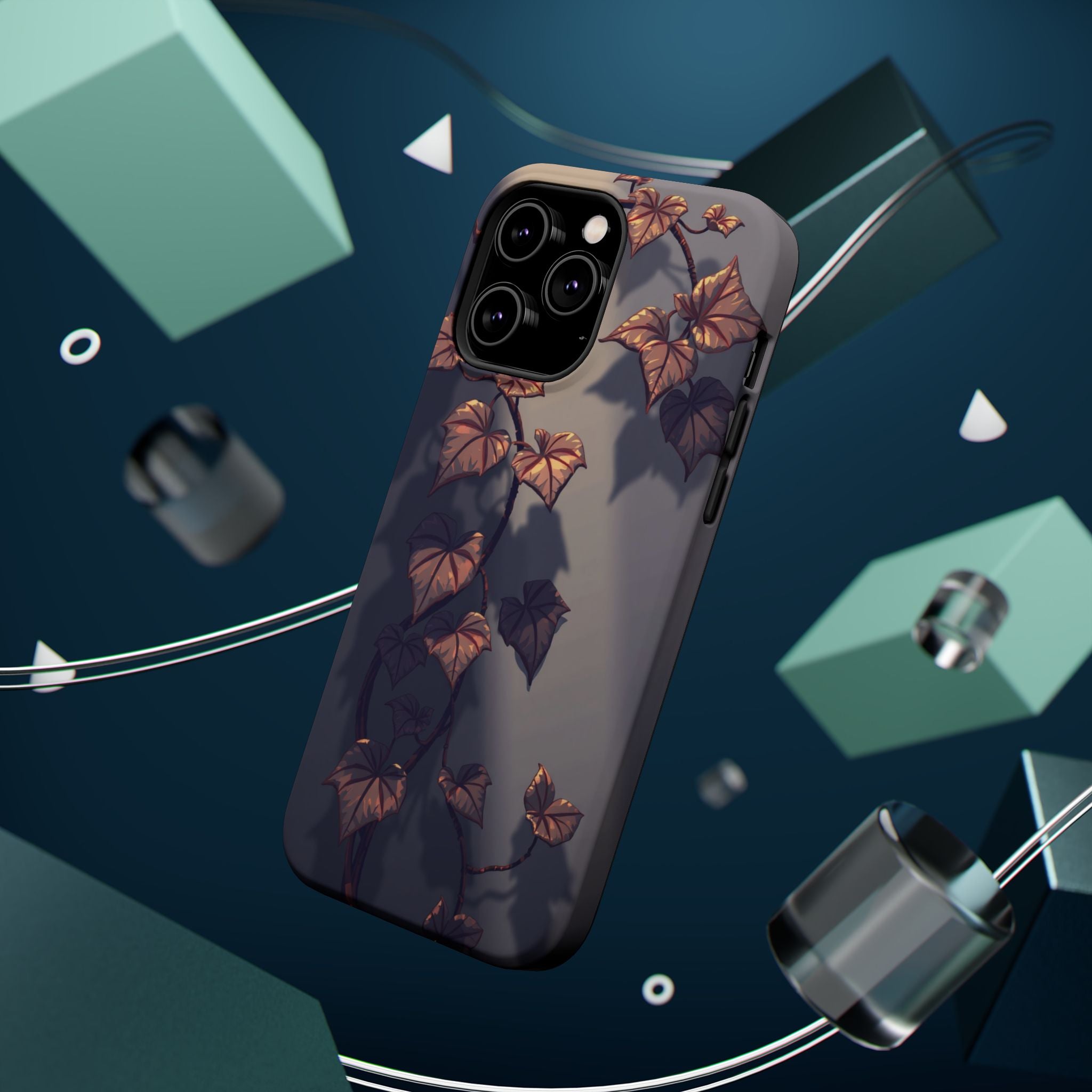 iPhone Charcoal And Copper Art Nouveau Vine Soft iPhone 13 Finish · iPhone Case
