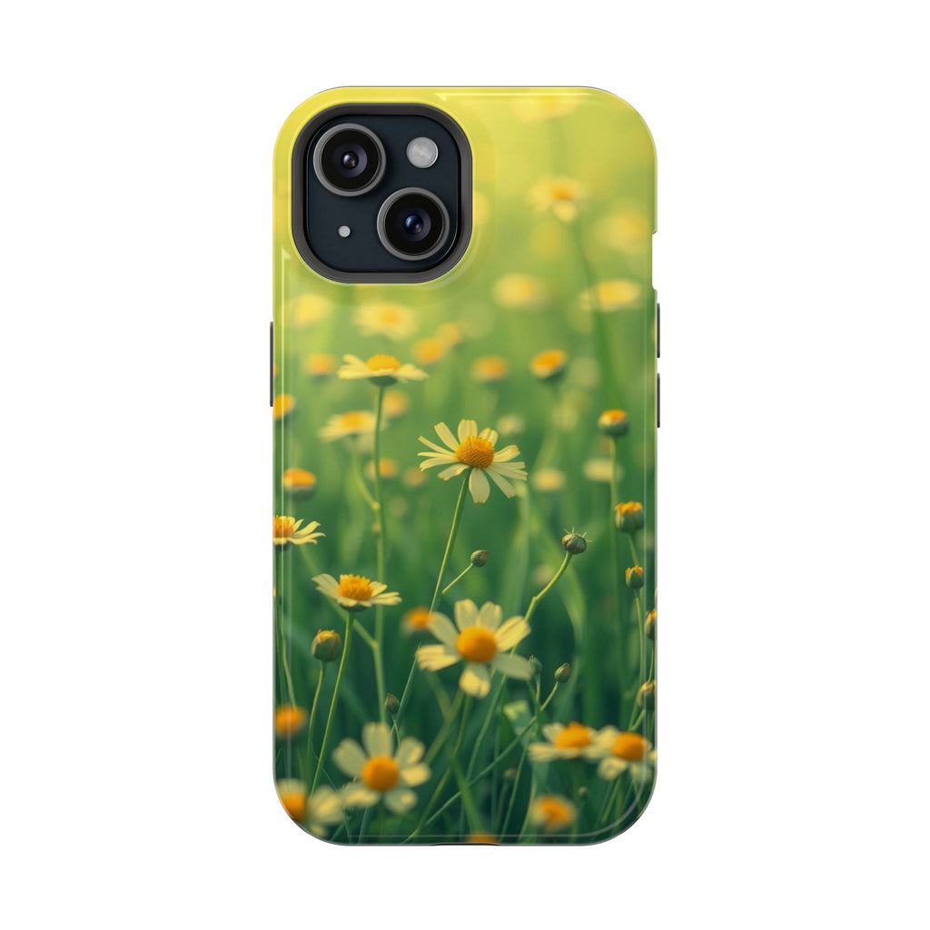 iPhone Emerald Green And Gold Wildflower Field Soft Finish Everyday · iPhone Cas