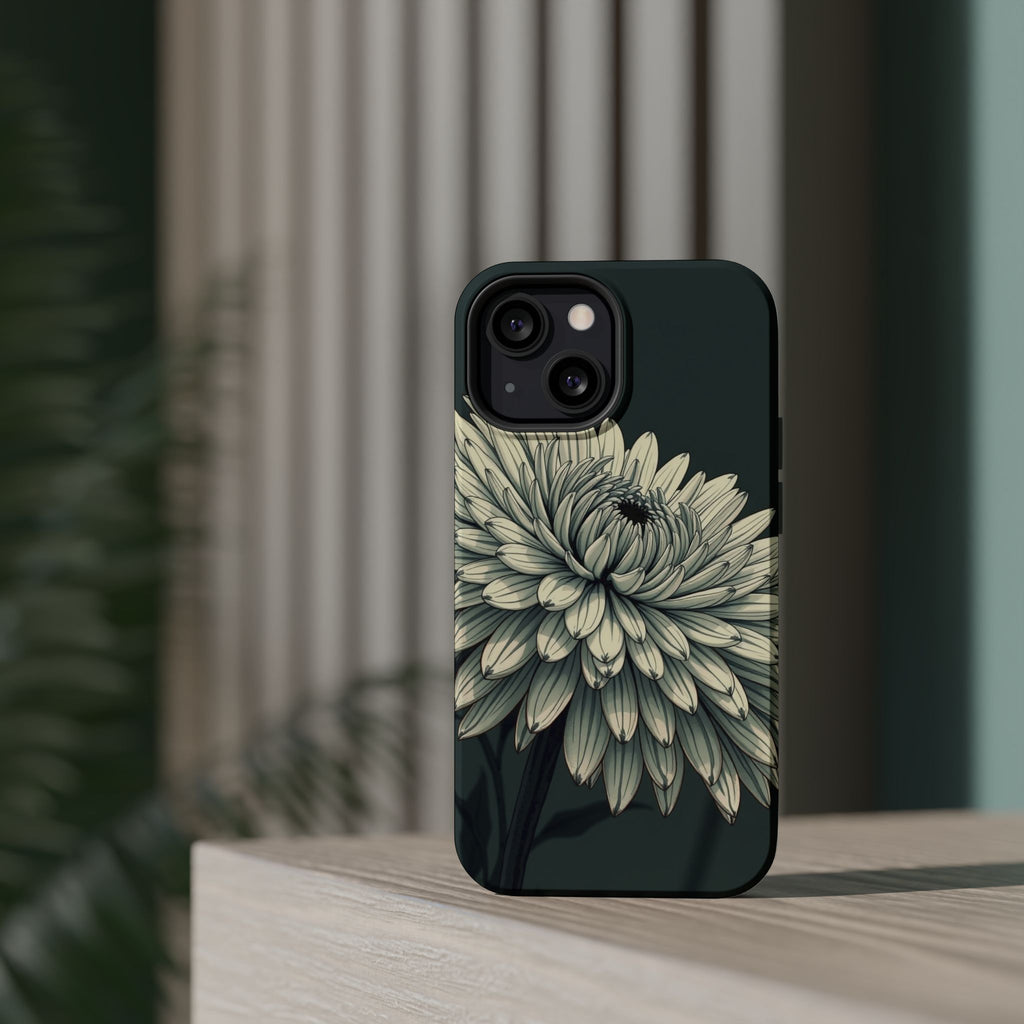 iPhone Chrysanthemum Classic Dark Gothic Ink Carry Case Slim Snap Case · iPhone