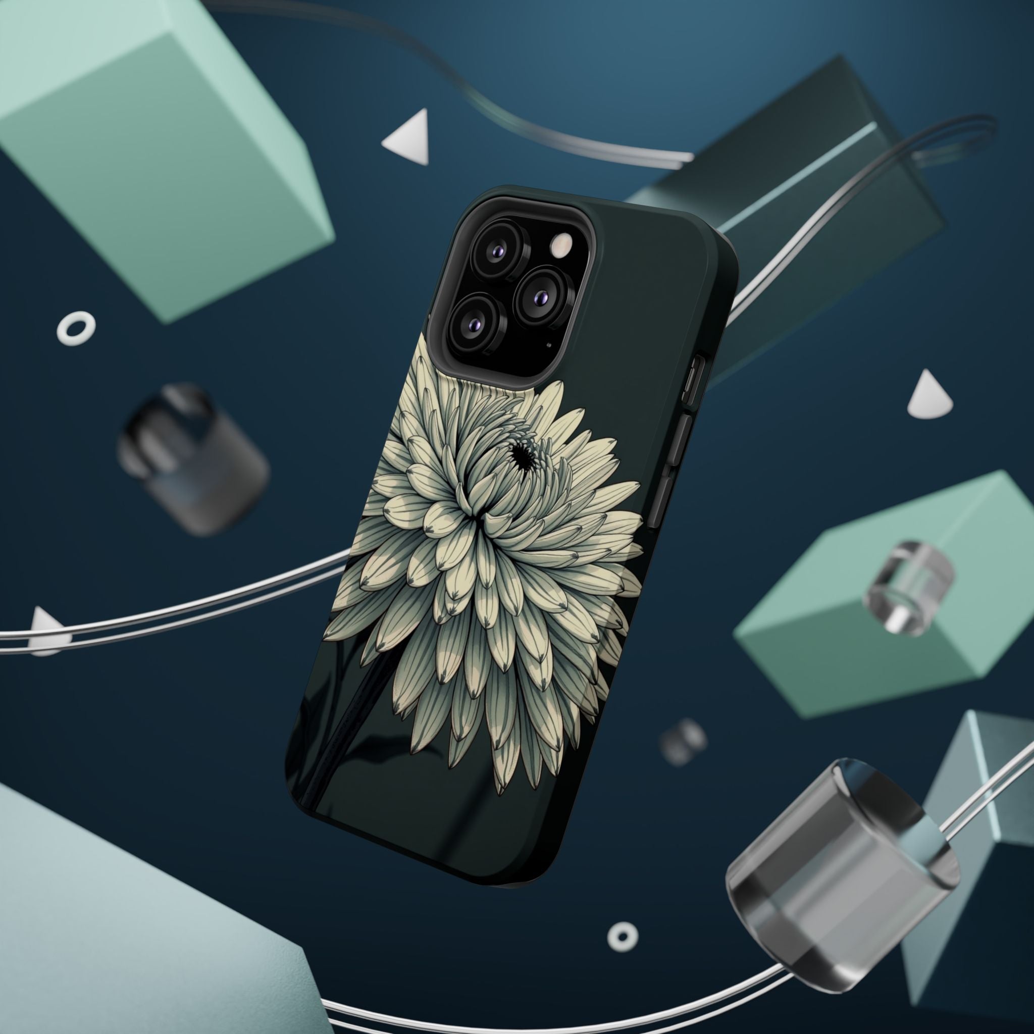 iPhone Chrysanthemum Classic Dark Gothic Ink Carry Case Slim Snap Case · iPhone