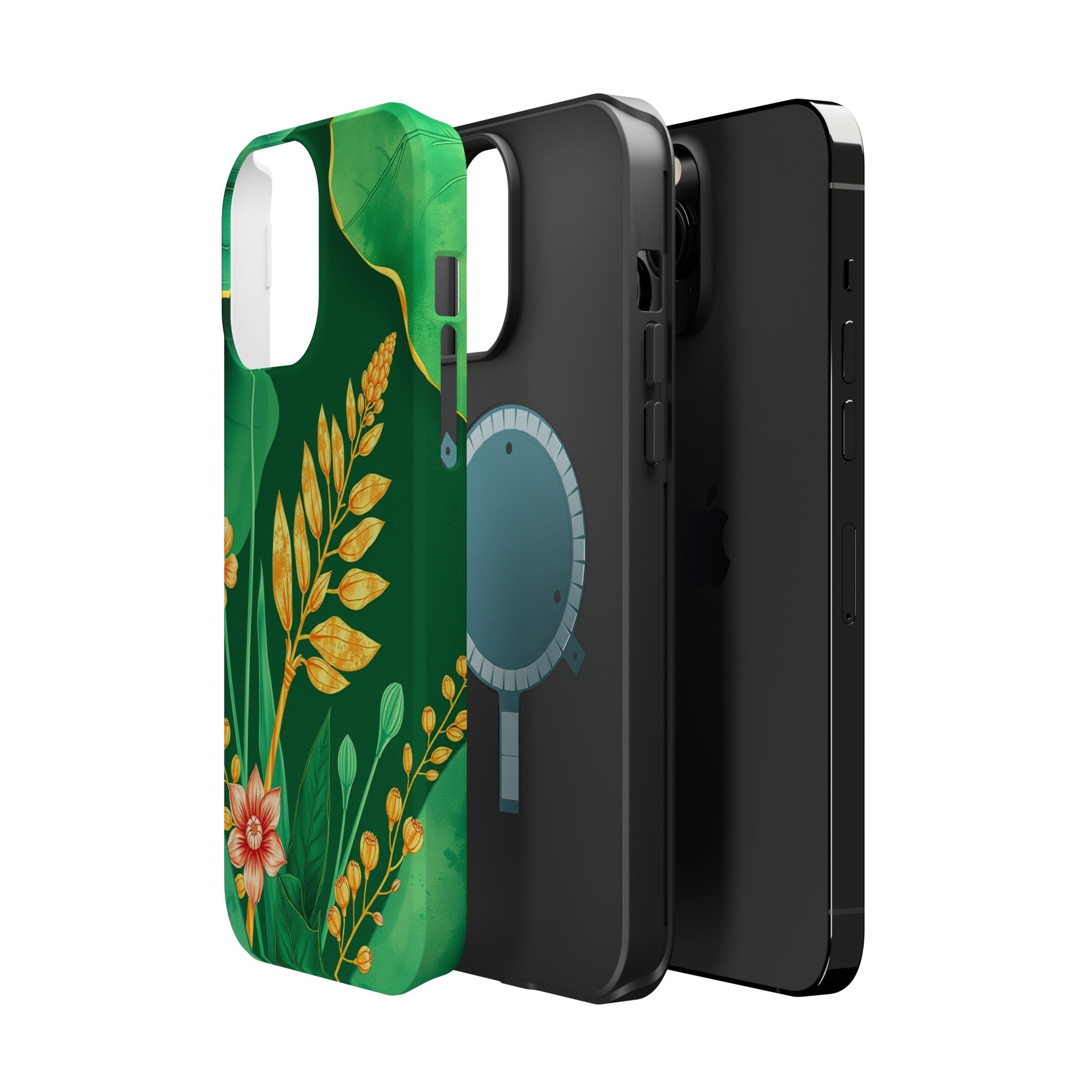 iPhone Emerald Green And Gold Botanical Illustration Ga Slim Snap Case · iPhone