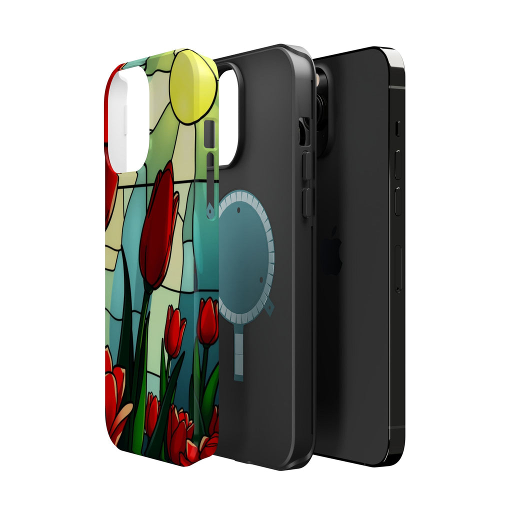iPhone Tulip Row Stained Glass Slim Everyday Designer Case · iPhone Case