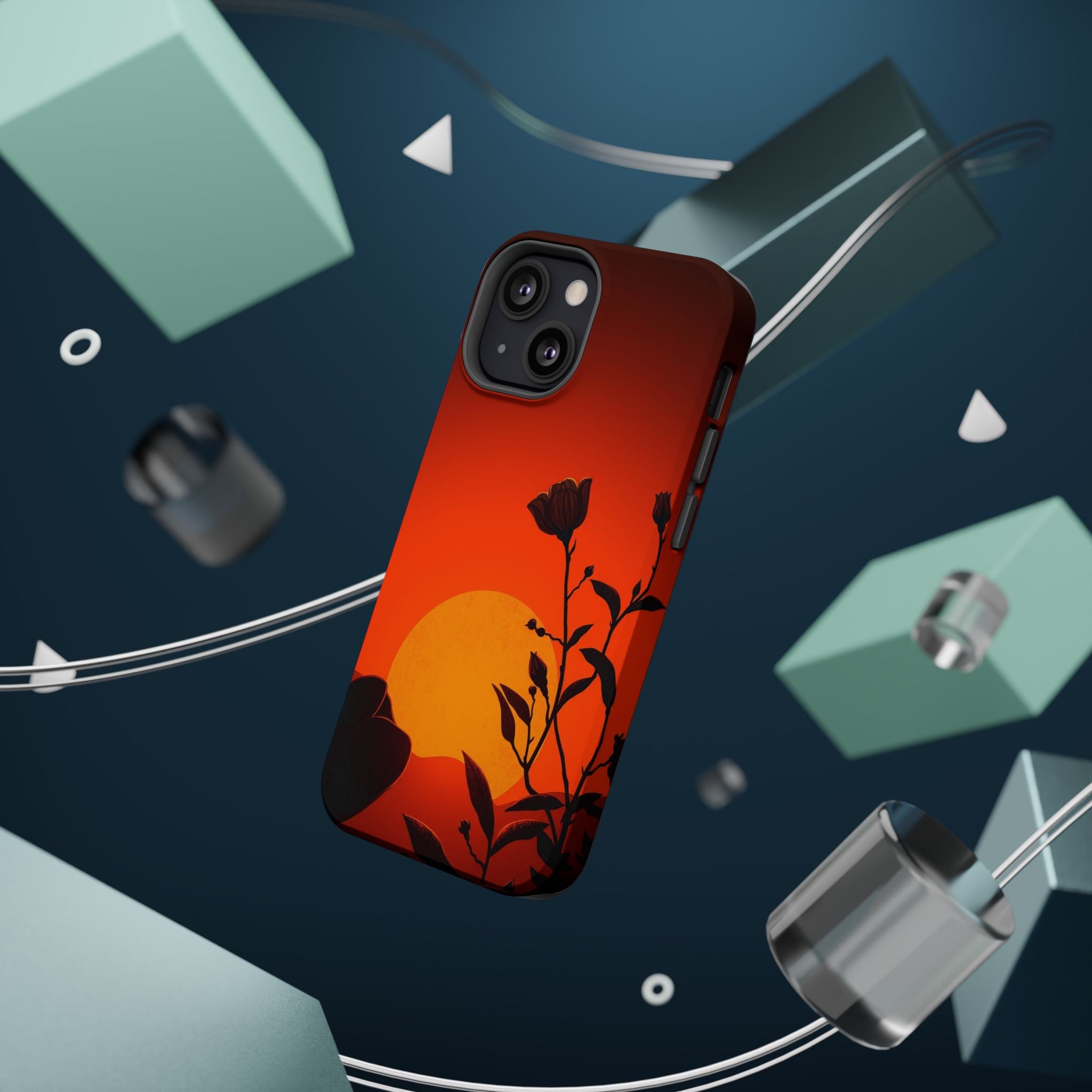 iPhone Bloom and Leaf Dark Gothic Ink Slim Everyday Designer Case · iPhone Case