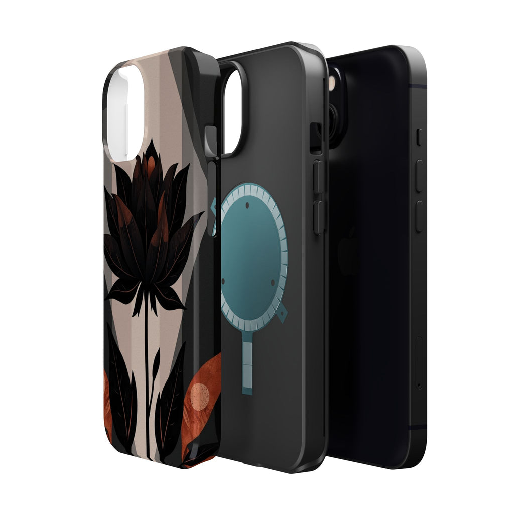 iPhone Charcoal And Copper Floral Silhouette Slim iPhone Everyday · iPhone Case