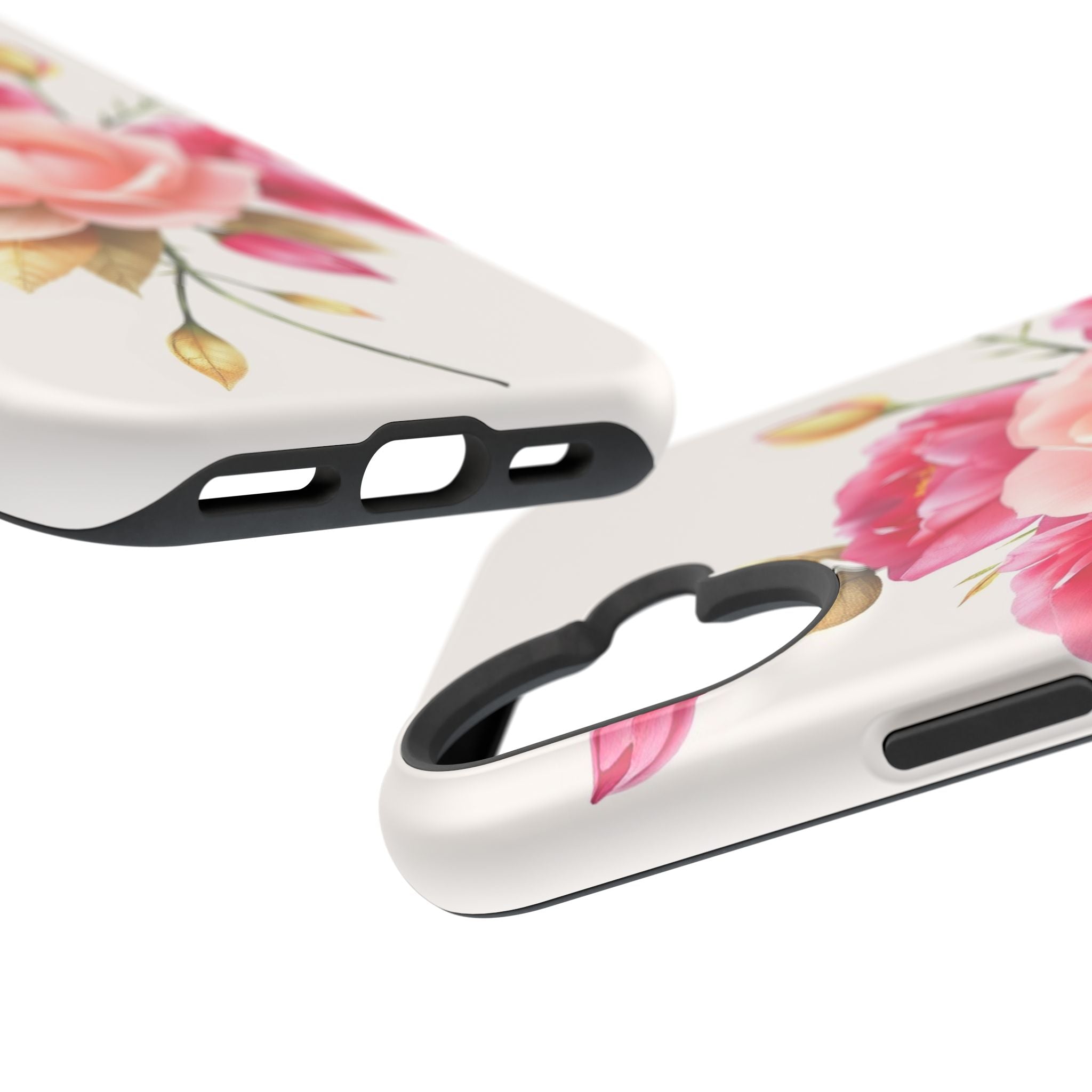 iPhone Rose Pink And Cream Neon Floral Slim Everyday Designer Case · iPhone Case