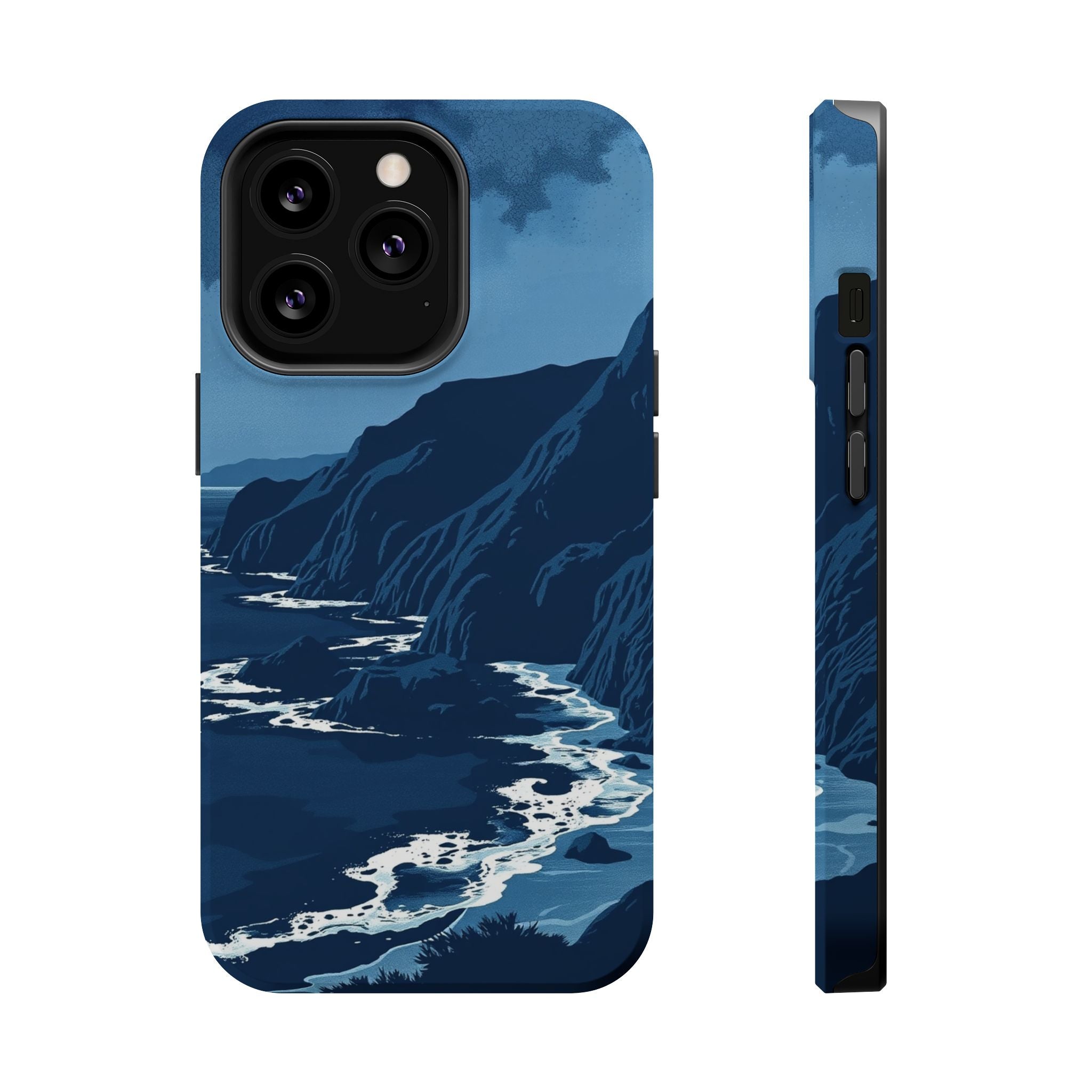 iPhone Midnight Blue And Silver Hibiscus Coast Carry Case Slim Snap Case · iPhon