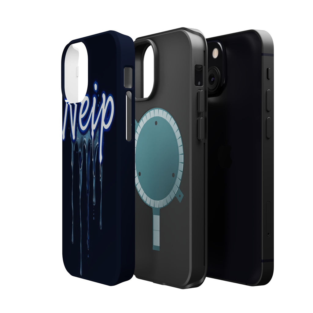 iPhone Midnight Blue And Silver Neon Drip Slim iPhone Everyday Designer · iPhone