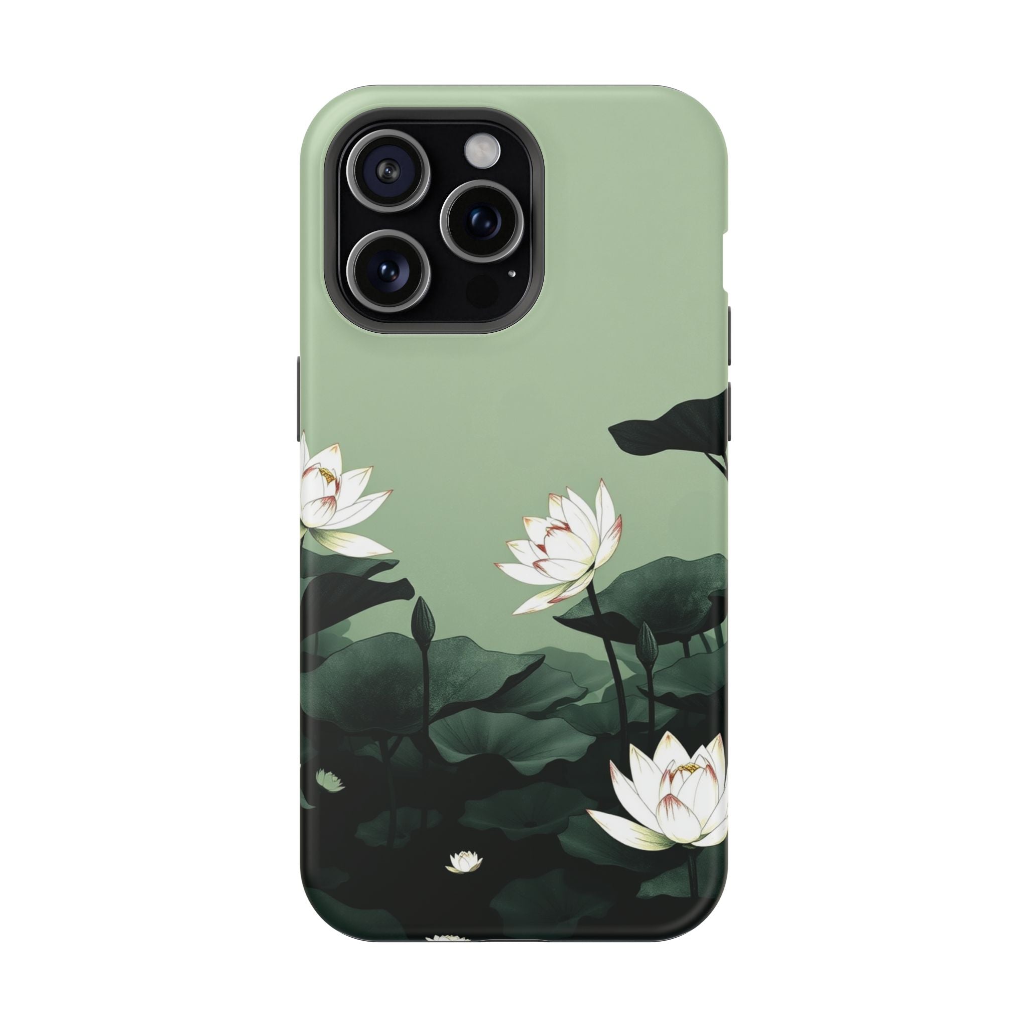 iPhone Sage And Ivory Lotus Pond Bold Modern Everyday Snap Case · iPhone Case