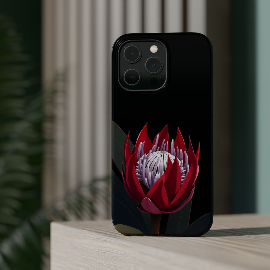 iPhone Black And Crimson Protea Bold Slim Everyday Designer Case · iPhone Case