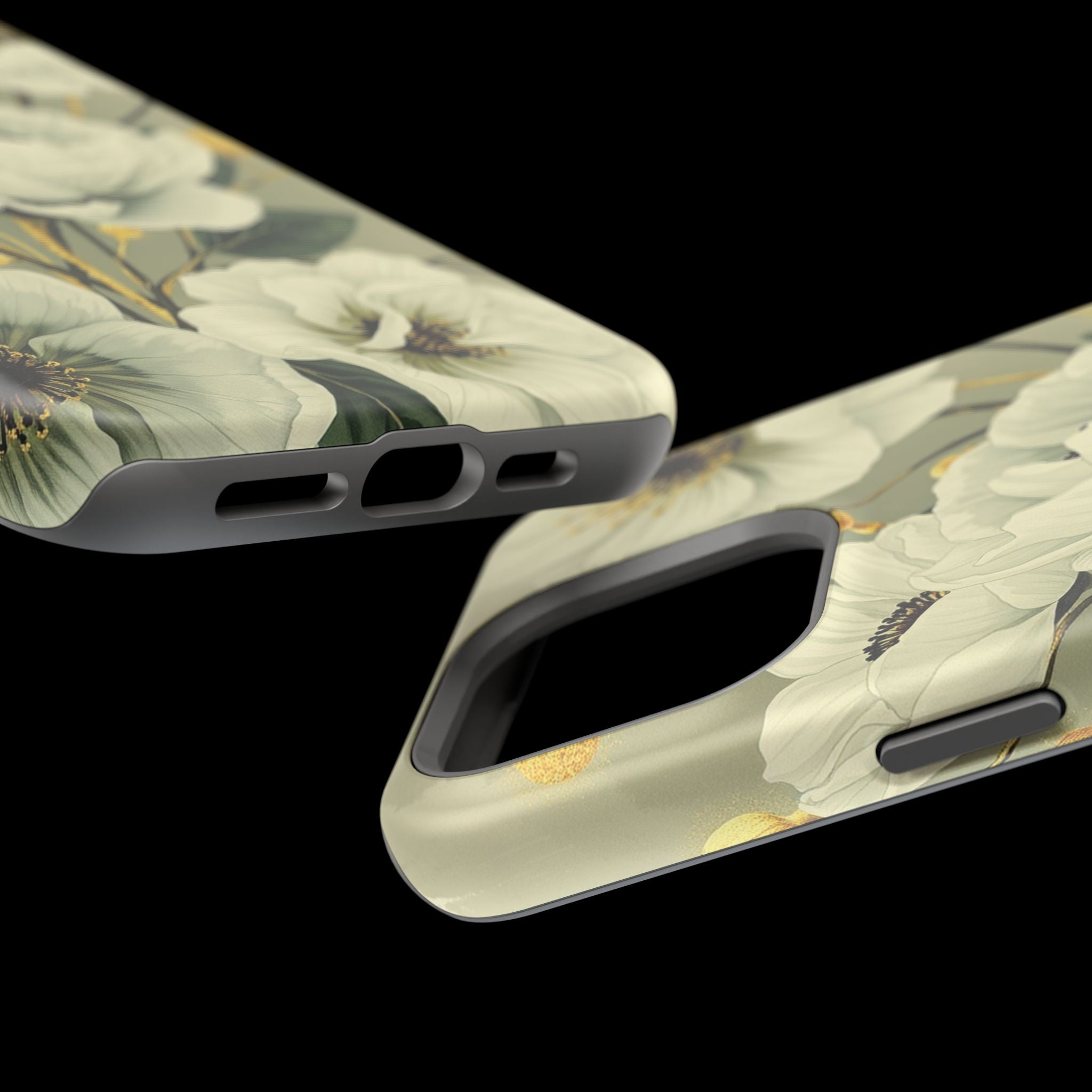 iPhone Sage And Ivory Floral Ink Wash Slim Everyday iPhone 14 Designer · iPhone