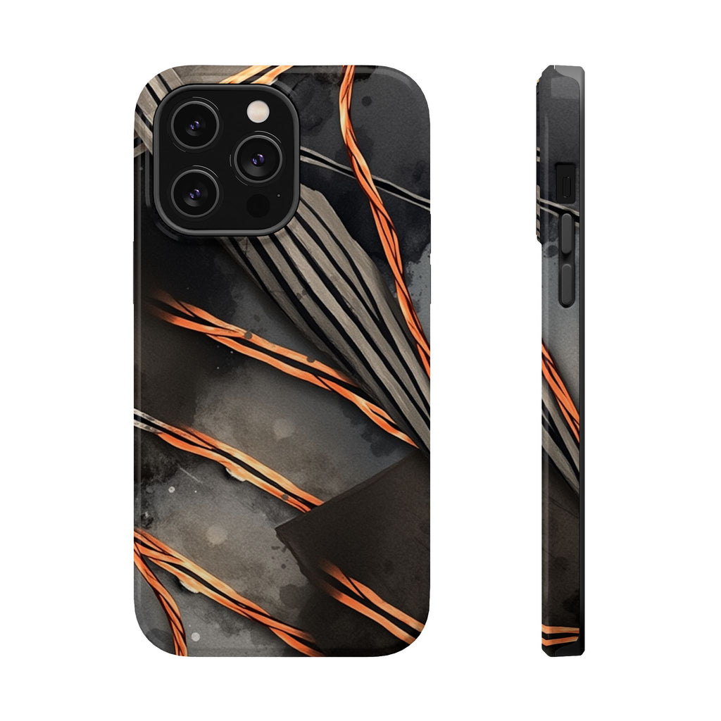 iPhone Charcoal And Copper Thread Pattern Slim iPhone Everyday Designer · iPhone