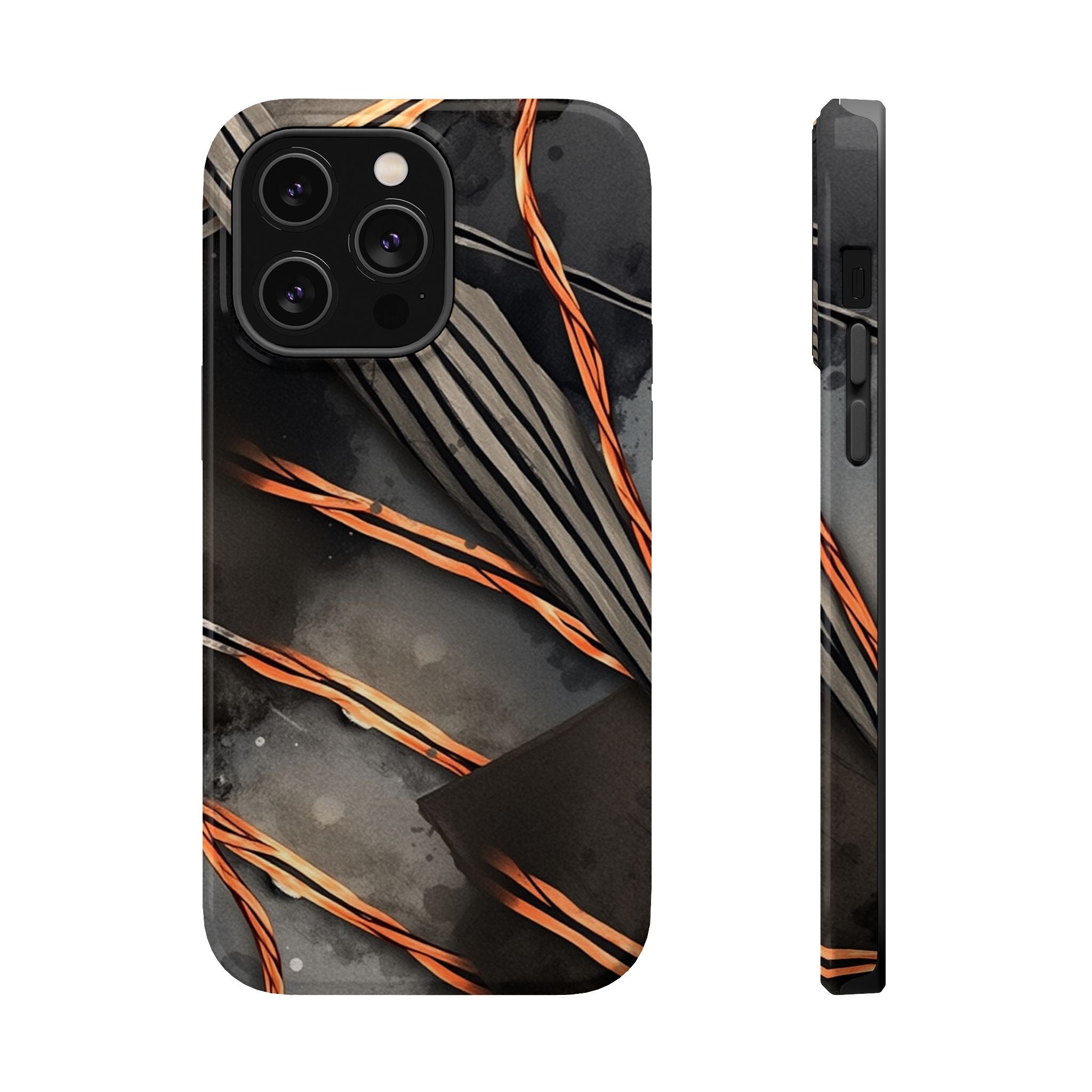 iPhone Charcoal And Copper Thread Pattern Slim iPhone Everyday Designer · iPhone