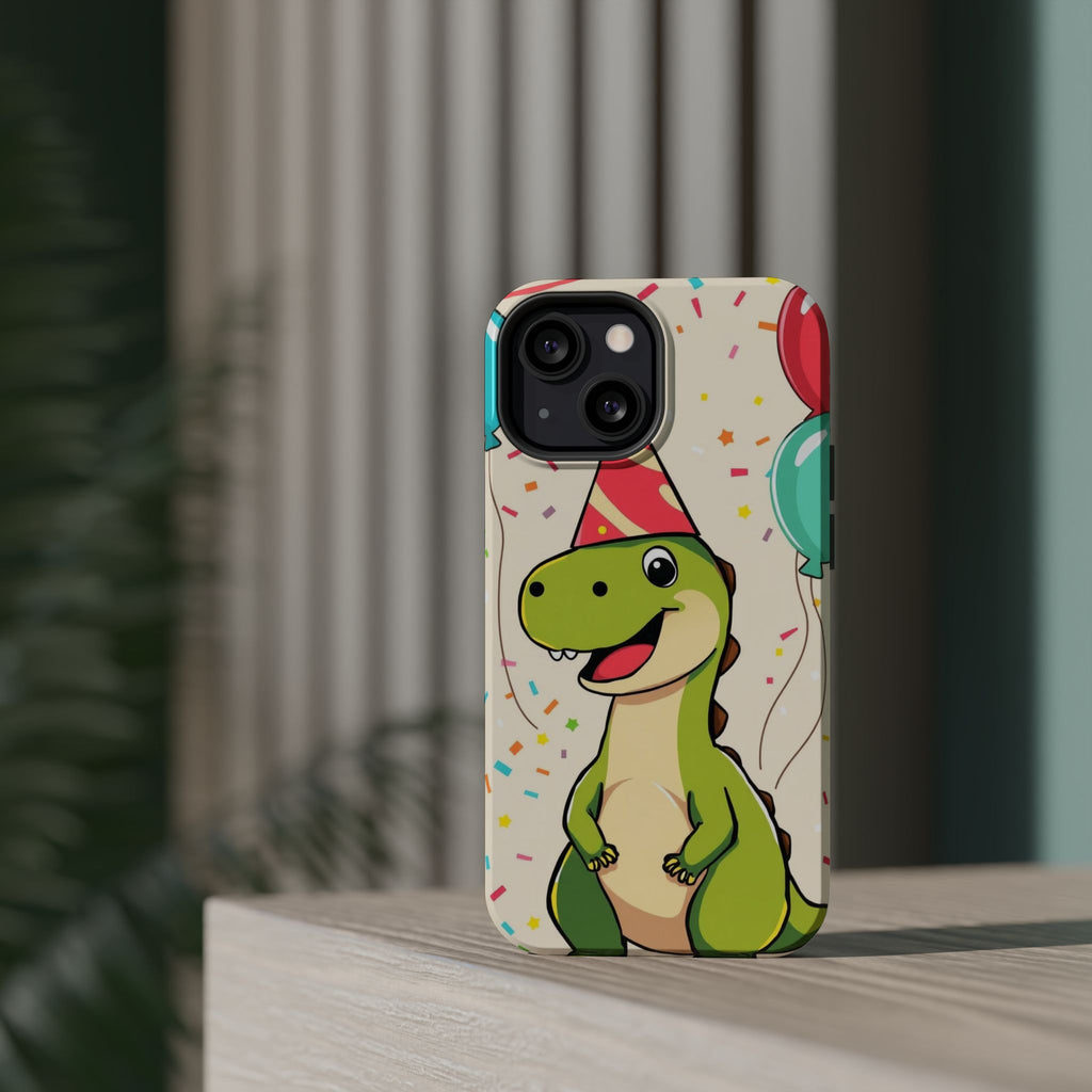 iPhone Dino with Party Hat Kids Fun Phone Case Gift Slim Snap Case · iPhone Case