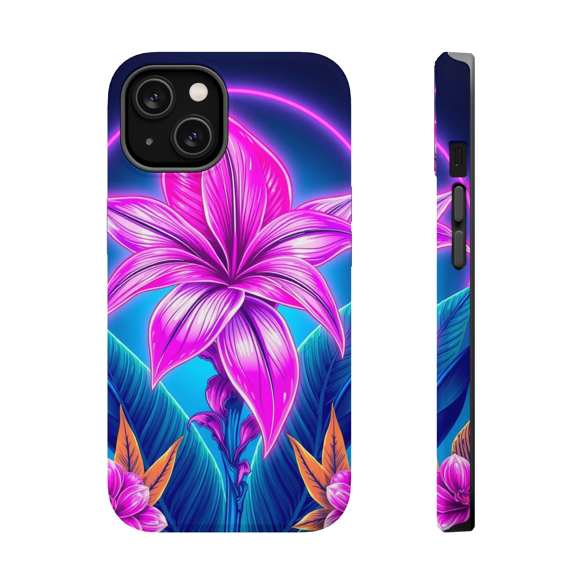 iPhone Tropical Bloom Neon Cyberpunk Slim Everyday Designer Case · iPhone Case