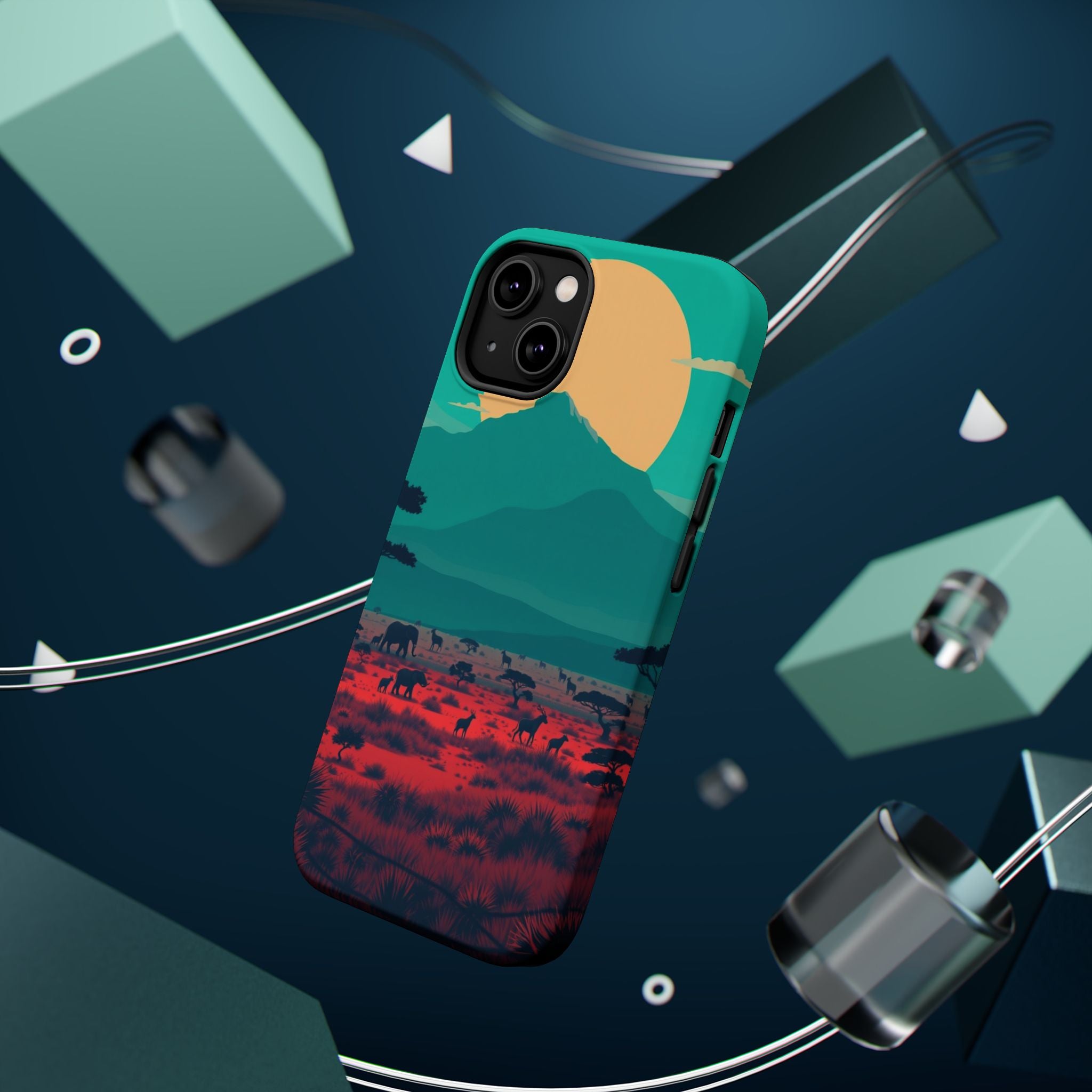 iPhone Savanna Horizon Vintage Retro Poster Slim iPhone Everyday · iPhone Case