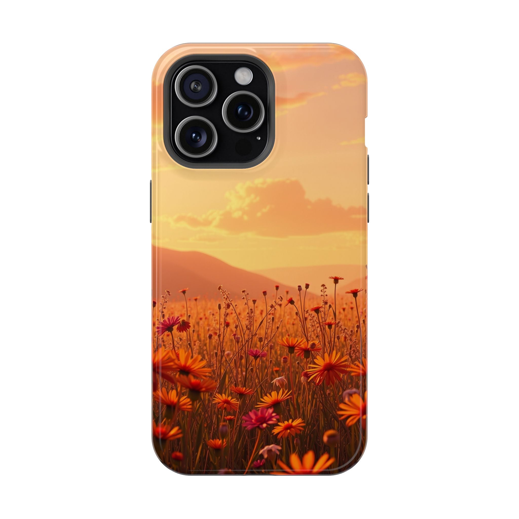 iPhone Sunset Amber And Peach Wildflower Field Soft iPhone Finish · iPhone Case