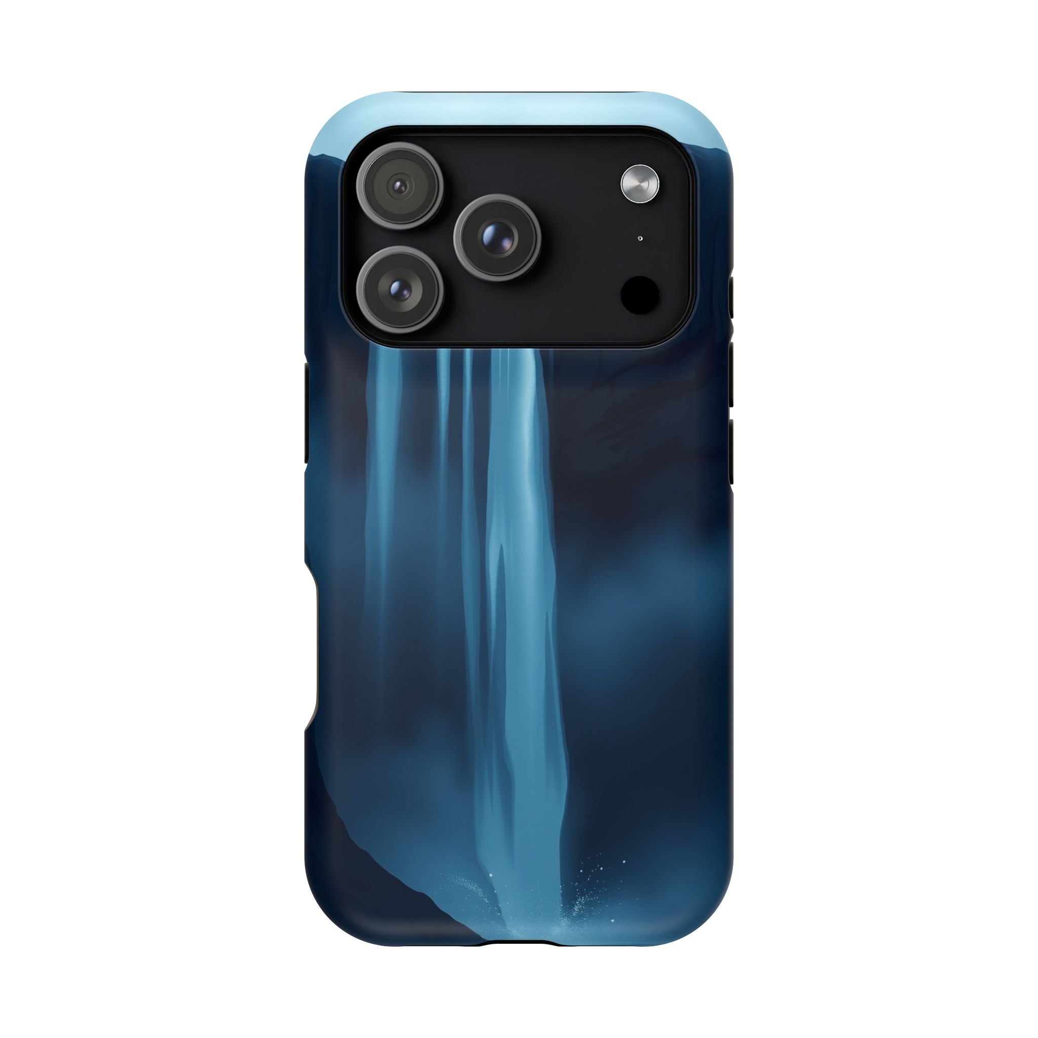 iPhone Midnight Blue And Silver Waterfall Mist Soft iPhone Finish · iPhone Case