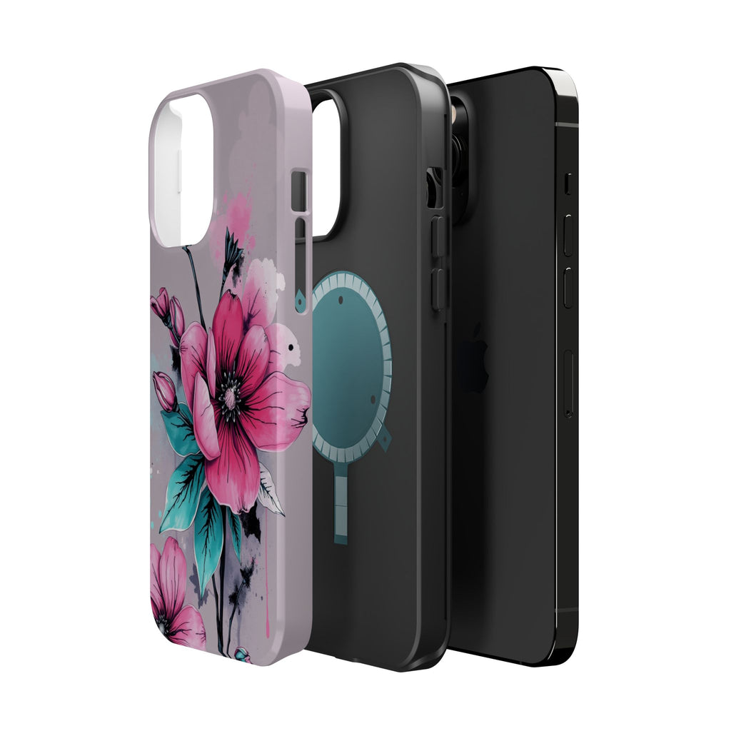 iPhone Mint And Blush Floral Ink Wash Slim Everyday Designer Case · iPhone Case