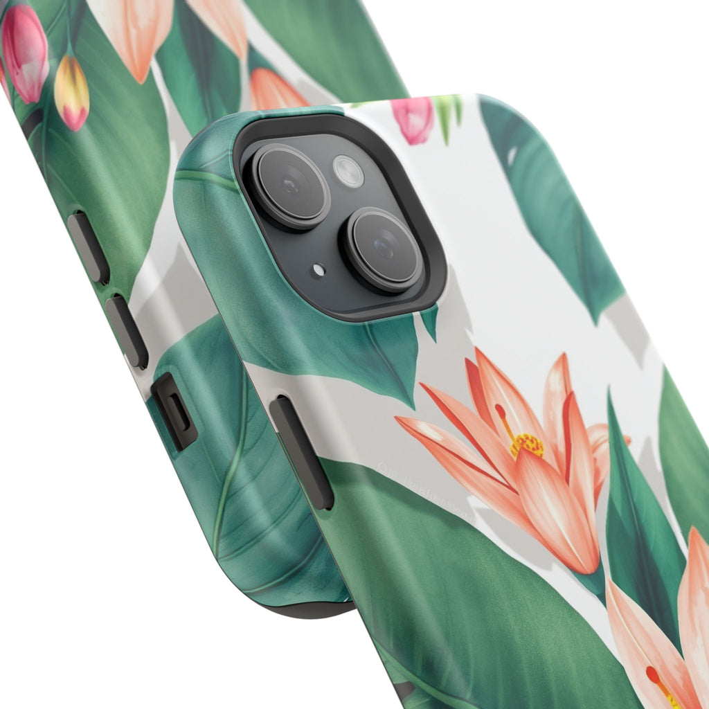 iPhone Tropical Bloom Sage And Ivory Slim Snap Case Gal · iPhone Case