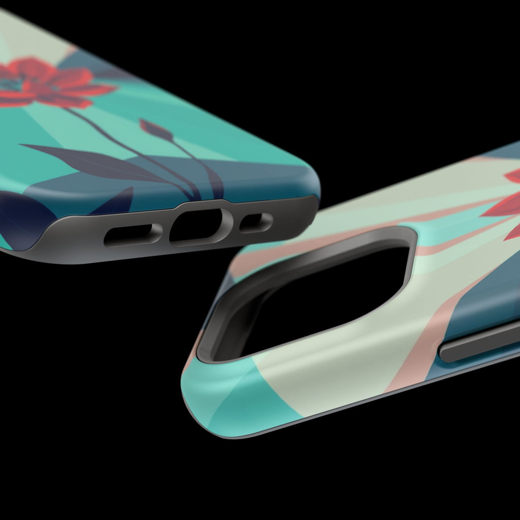 iPhone Teal And Coral Night Bloomer Slim Everyday Designer Case · iPhone Case