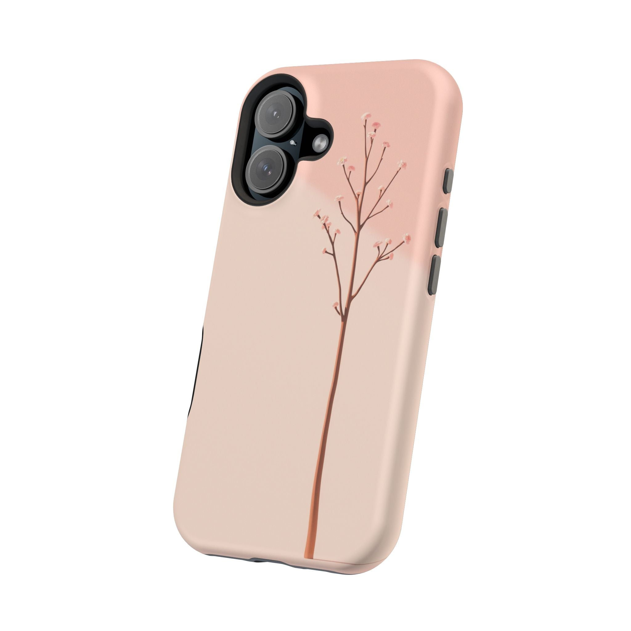 iPhone Rose Pink And Cream Minimalist Stem Slim iPhone Everyday · iPhone Case