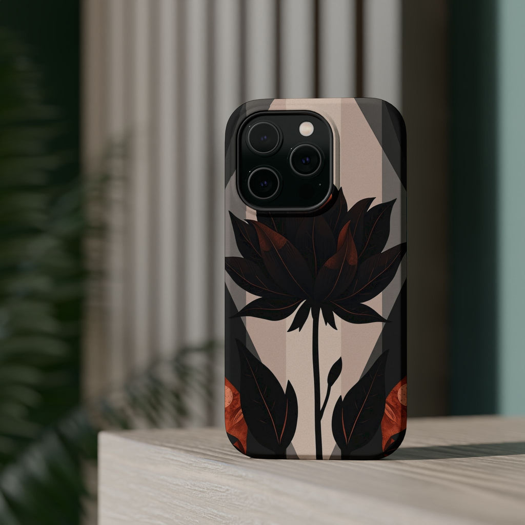 iPhone Charcoal And Copper Floral Silhouette Slim iPhone Everyday · iPhone Case