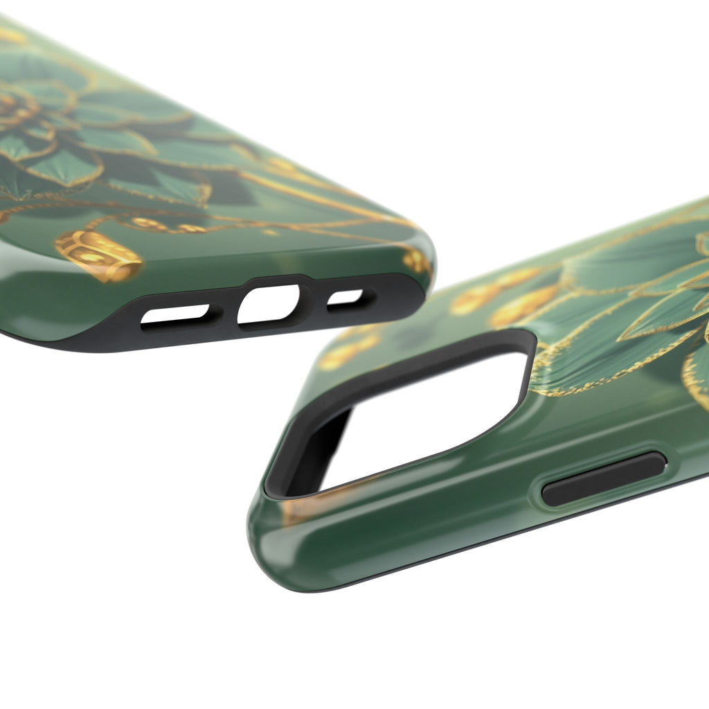 iPhone Floral Gold Foil Pixel Art -Bit Slim Everyday Designer Case · iPhone Case