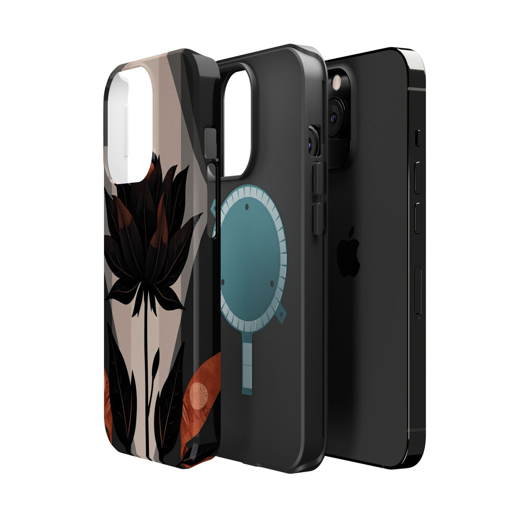 iPhone Charcoal And Copper Floral Silhouette Slim iPhone Everyday · iPhone Case