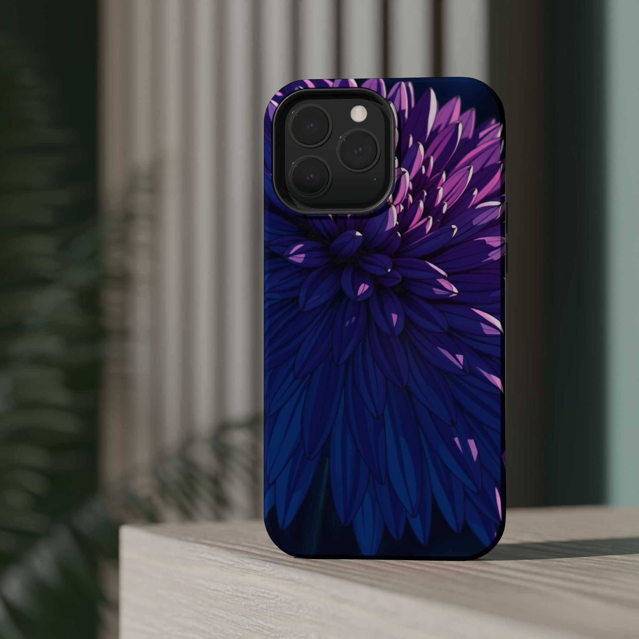 iPhone Indigo And Violet Chrysanthemum Classic Soft iPhone Finish · iPhone Case