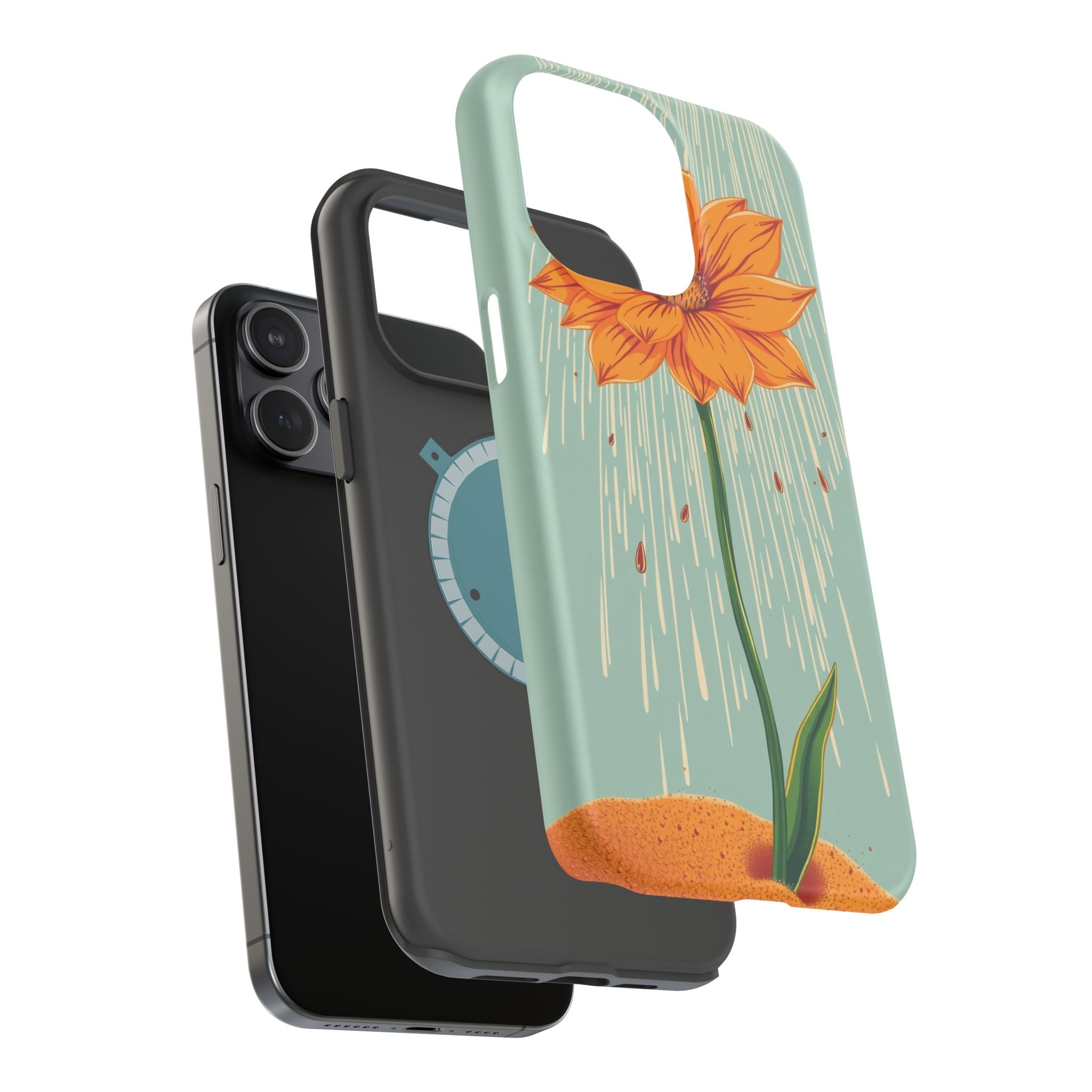 iPhone Spring Shower Bloom Vintage Retro Poster Soft iPhone Finish · iPhone Case