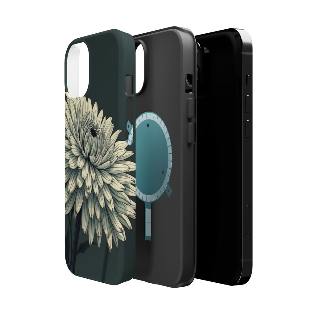 iPhone Chrysanthemum Classic Dark Gothic Ink Carry Case Slim Snap Case · iPhone