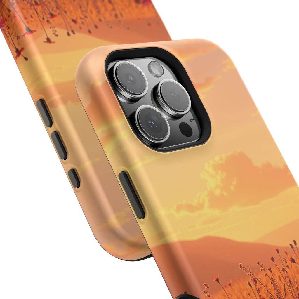 iPhone Sunset Amber And Peach Wildflower Field Soft iPhone Finish · iPhone Case