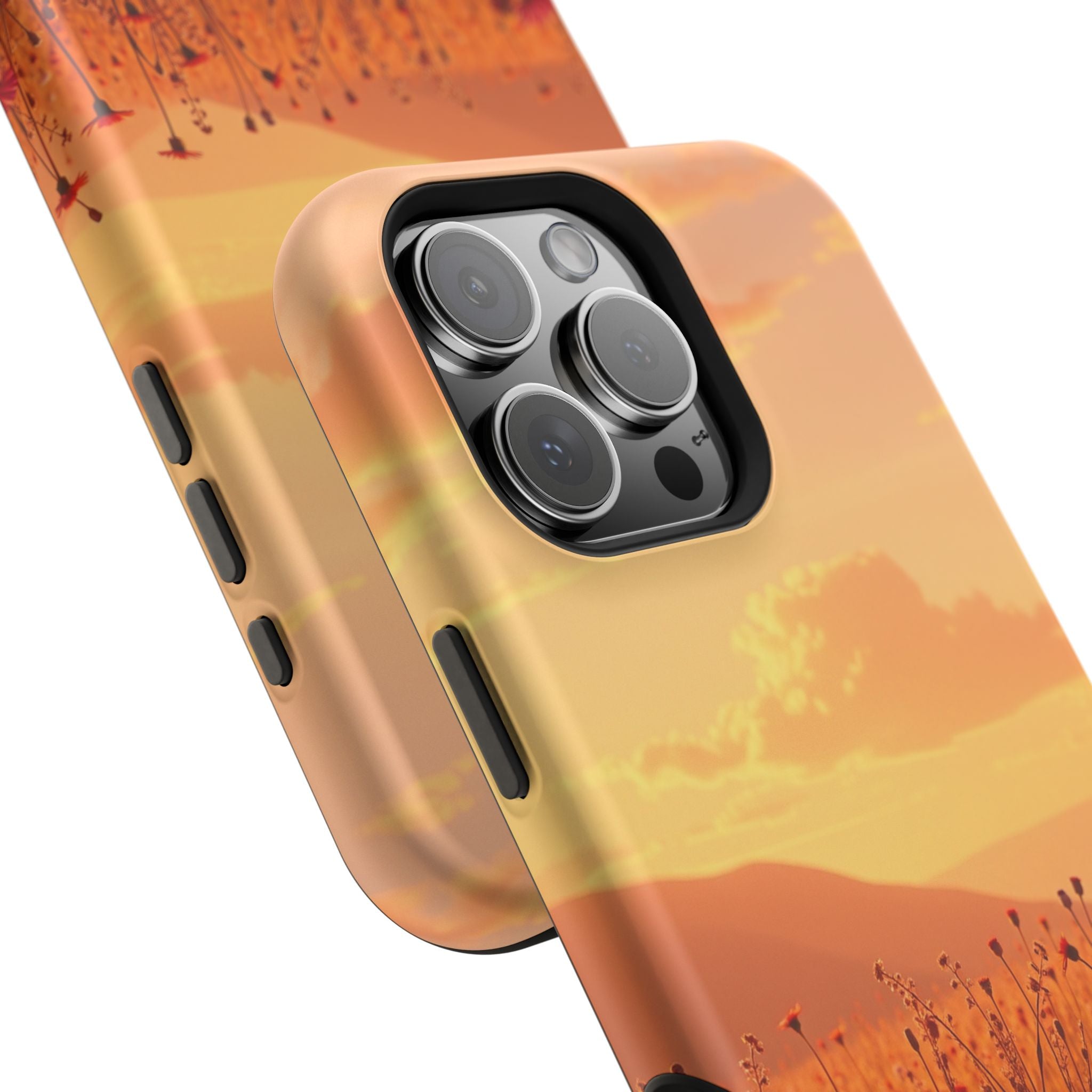 iPhone Sunset Amber And Peach Wildflower Field Soft iPhone Finish · iPhone Case