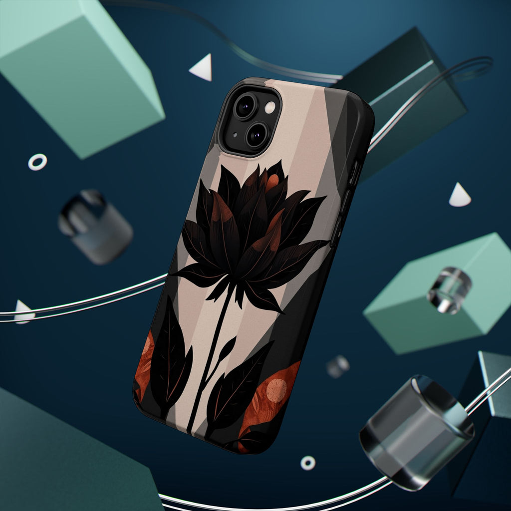 iPhone Charcoal And Copper Floral Silhouette Slim iPhone Everyday · iPhone Case