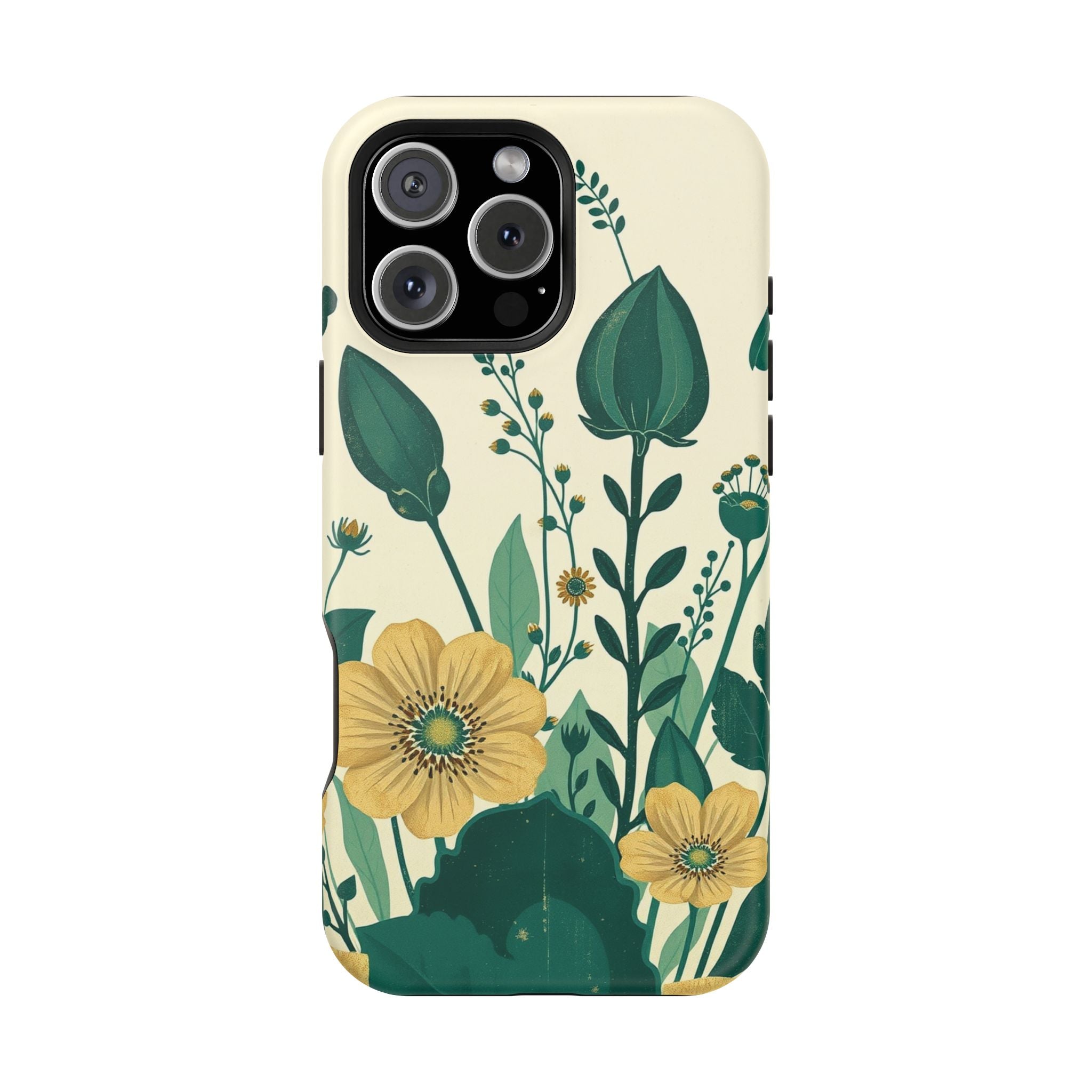 iPhone Emerald Green And Gold Pressed Botanicals Clean iPhone Minimal · iPhone C