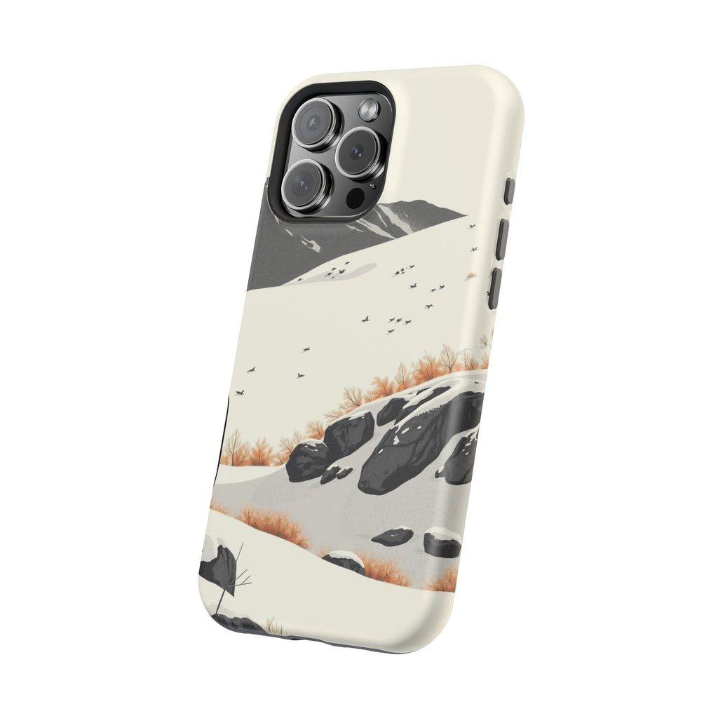 iPhone Snow Field Risograph Print Bold Modern Everyday Snap Case · iPhone Case