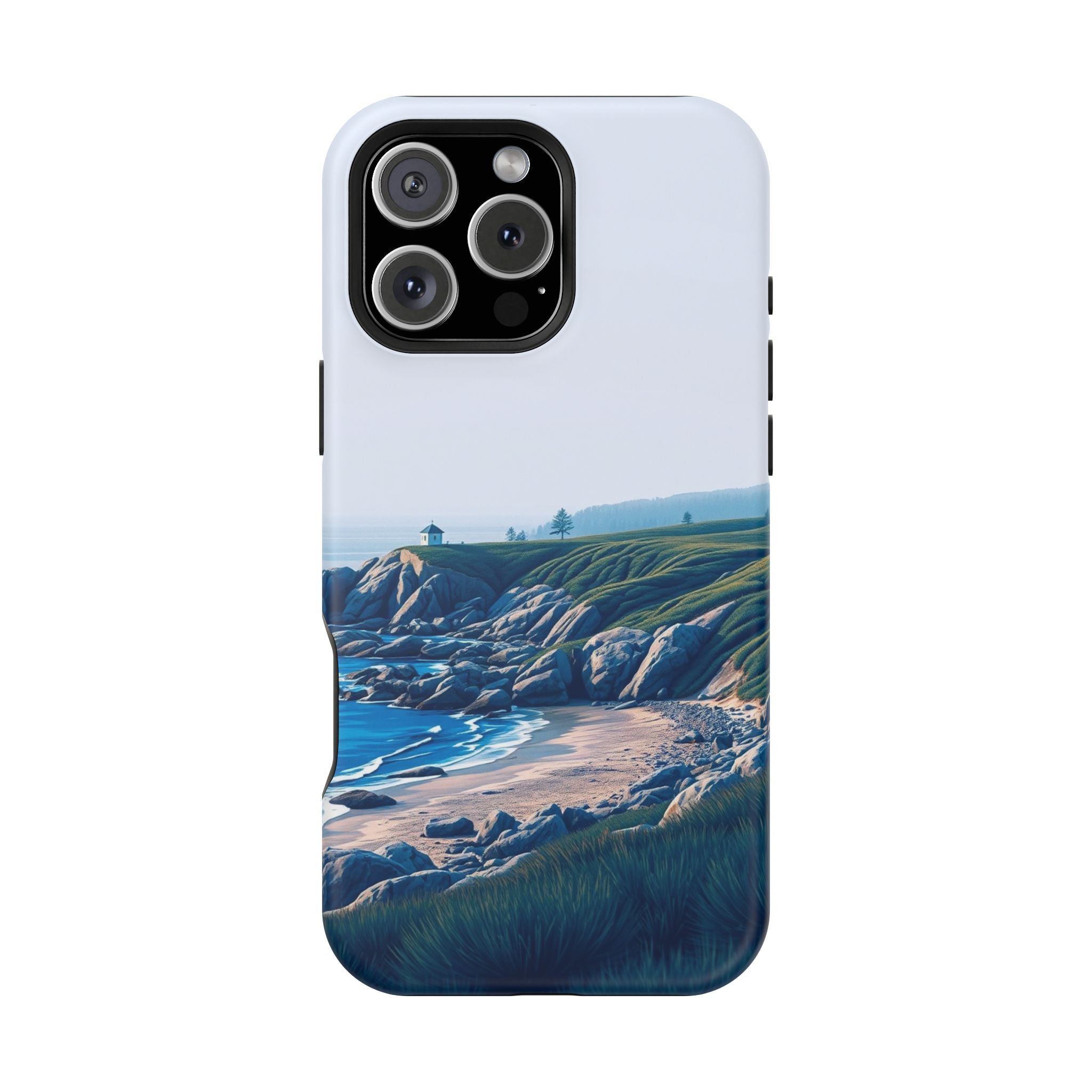 iPhone Midnight Blue And Silver Pebble Beach Soft iPhone 20 Finish · iPhone Case