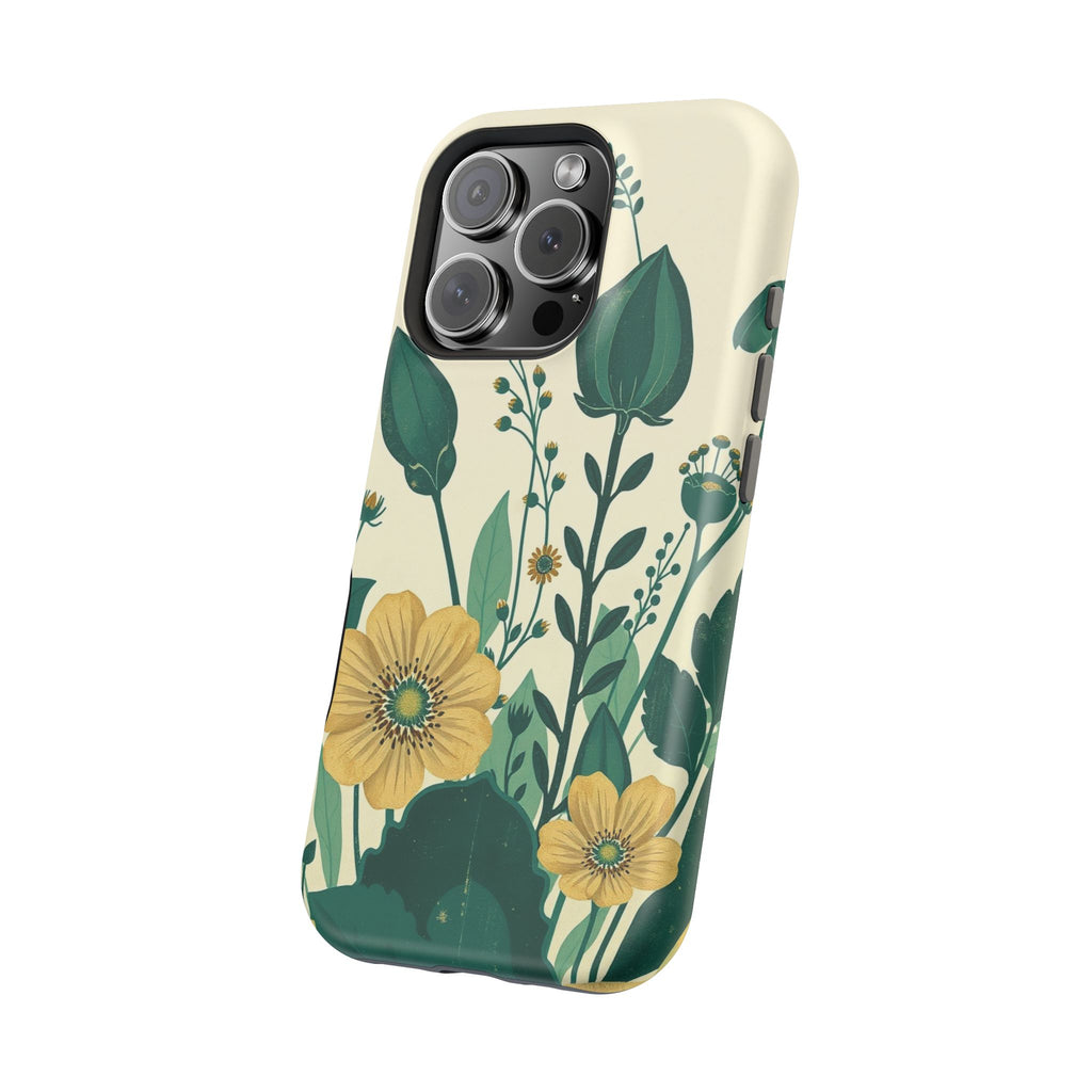 iPhone Emerald Green And Gold Pressed Botanicals Clean iPhone Minimal · iPhone C