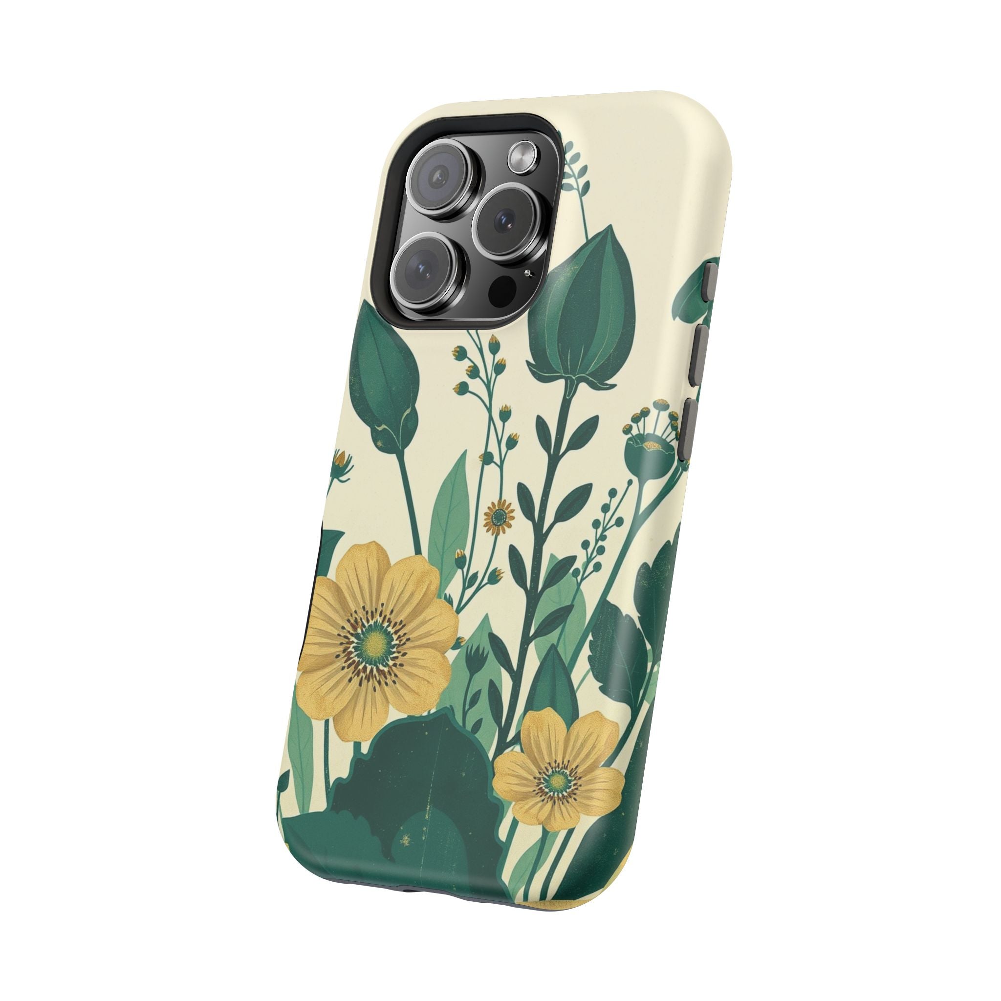 iPhone Emerald Green And Gold Pressed Botanicals Clean iPhone Minimal · iPhone C