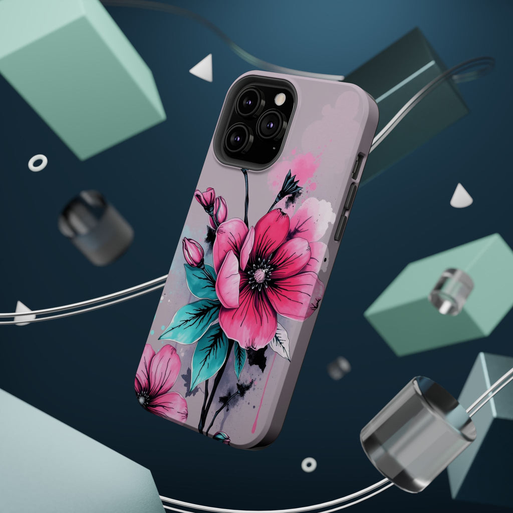 iPhone Mint And Blush Floral Ink Wash Slim Everyday Designer Case · iPhone Case