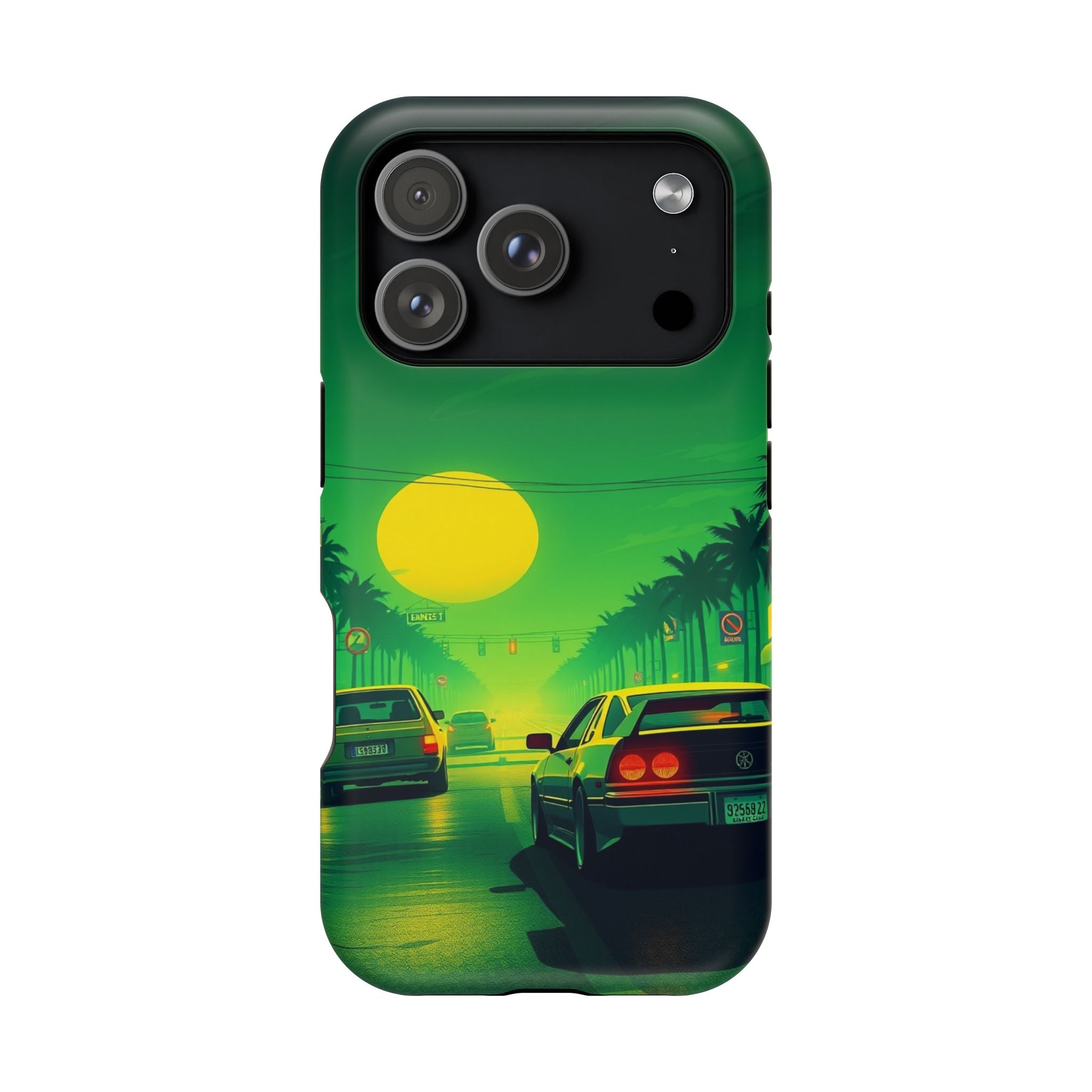 iPhone Dreamy Sunset Drive 80s Design Slim Everyday Designer Case · iPhone Case