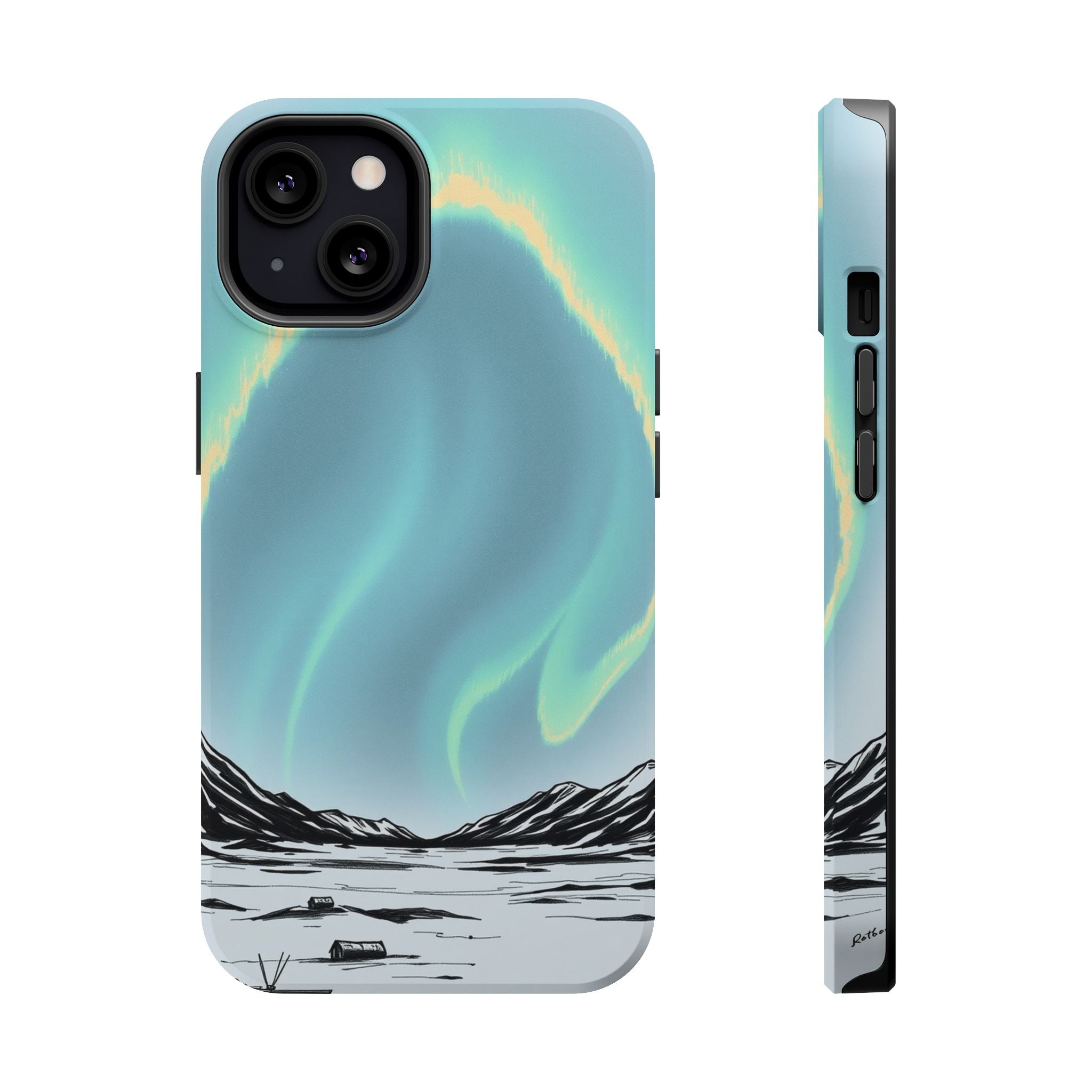 iPhone Charcoal And Copper Northern Lights Slim iPhone Everyday · iPhone Case