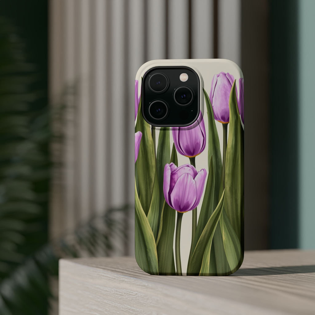 iPhone Tulip Row Electric Art 14 Bold Modern Everyday Snap Case · iPhone Case