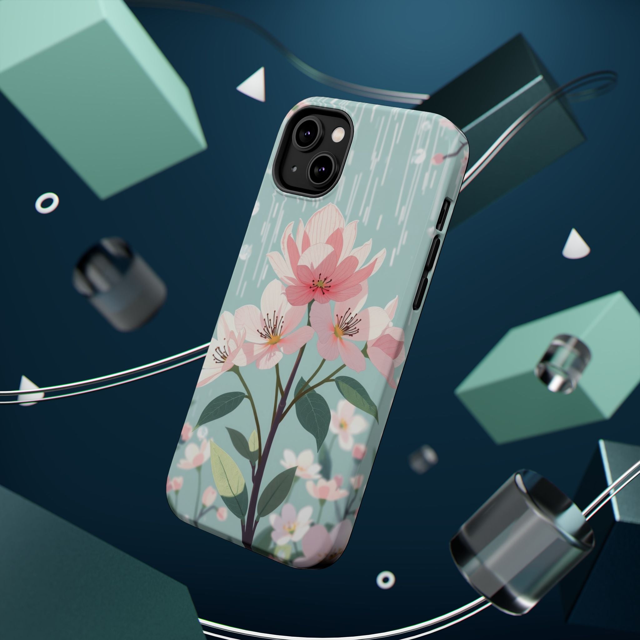 iPhone Mint And Blush Spring Shower Bloom Slim iPhone Everyday Designer · iPhone
