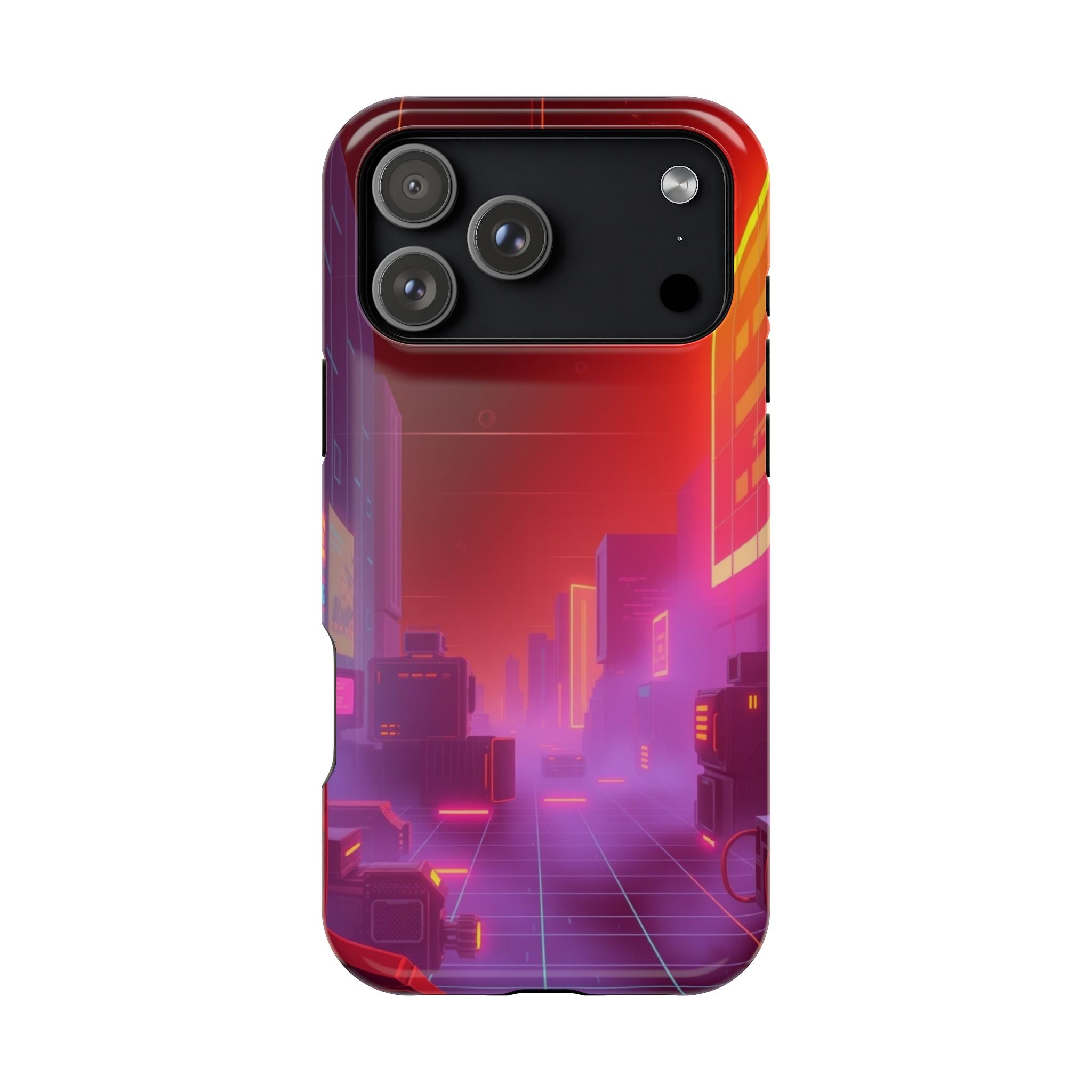 iPhone Dreamy 80s Grid Synthwave Design Slim Everyday Designer Case · iPhone Cas