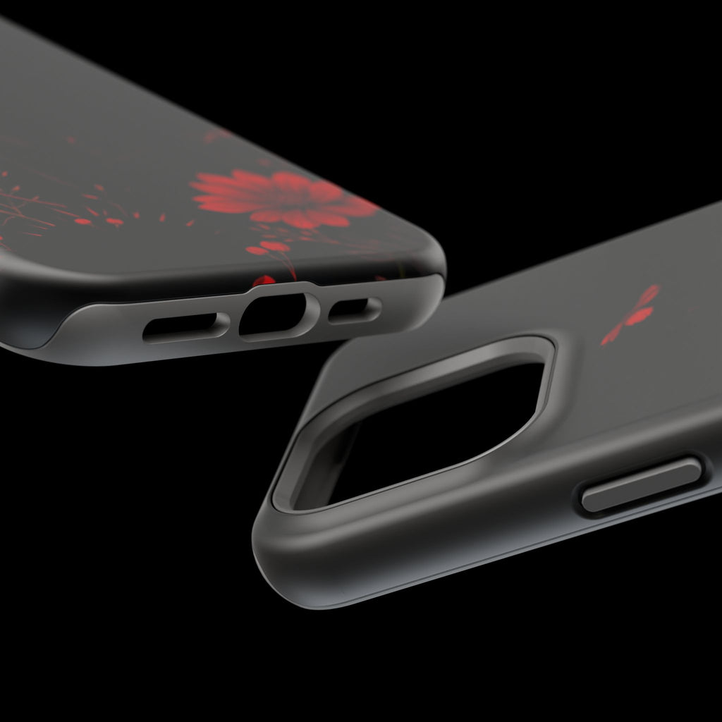 iPhone Black And Crimson Desert Flower Slim Everyday Designer Case · iPhone Case